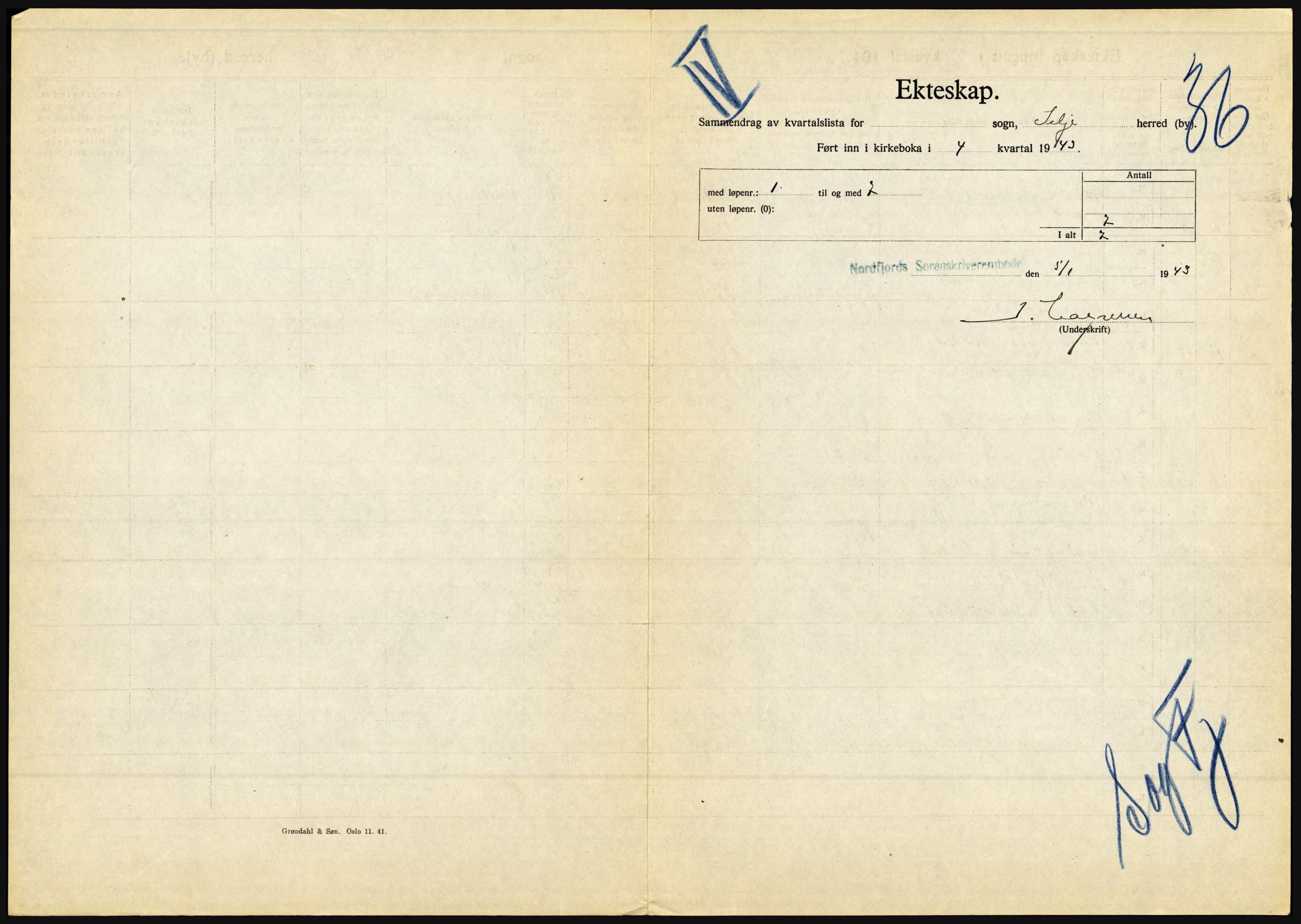 Statistisk sentralbyrå, Sosiodemografiske emner, Befolkning, AV/RA-S-2228/D/Df/Dfe/Dfeb/L0031: Sogn og Fjordane, 1942, p. 705