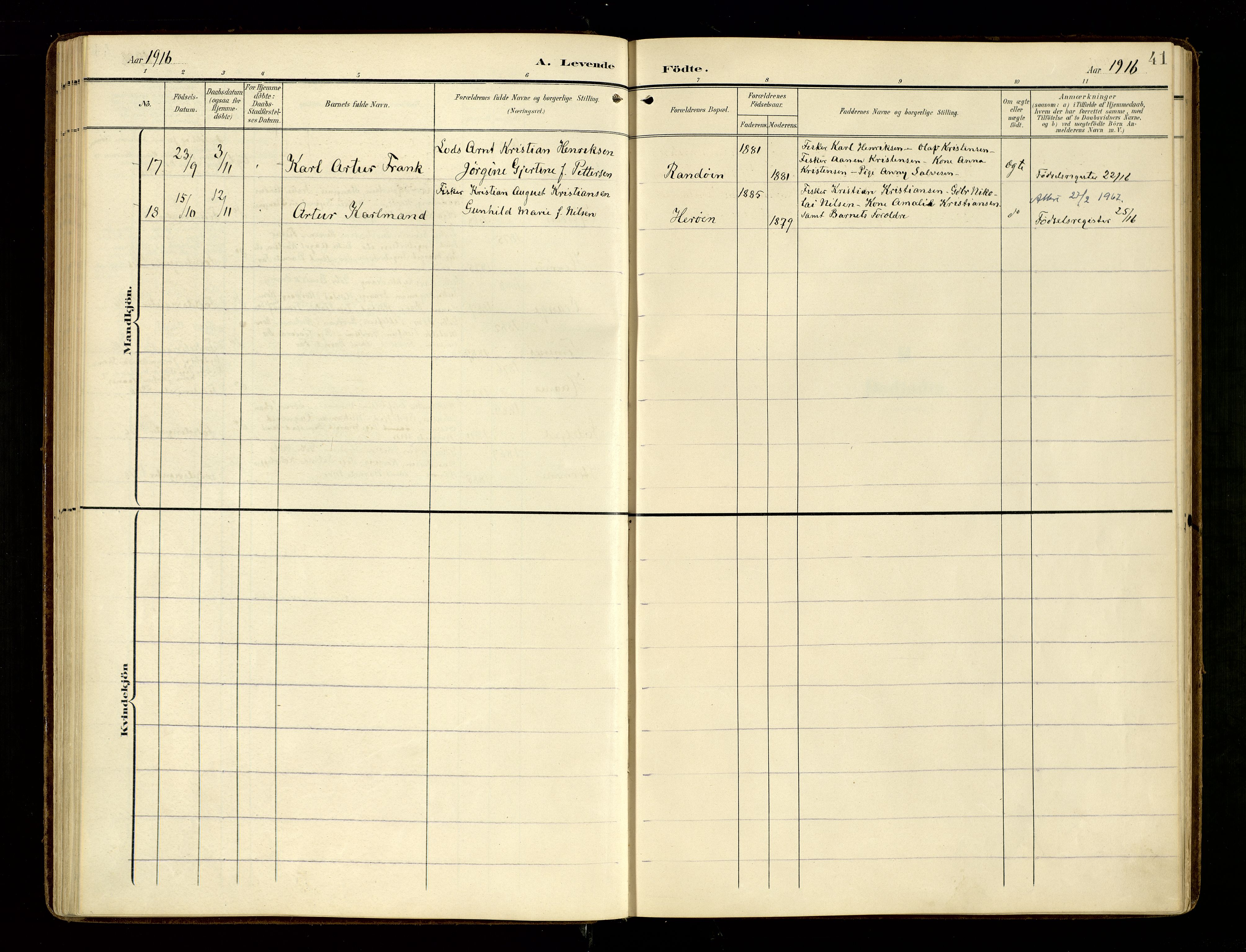 Oddernes sokneprestkontor, AV/SAK-1111-0033/F/Fa/Fab/L0003: Parish register (official) no. A 3, 1903-1916, p. 41