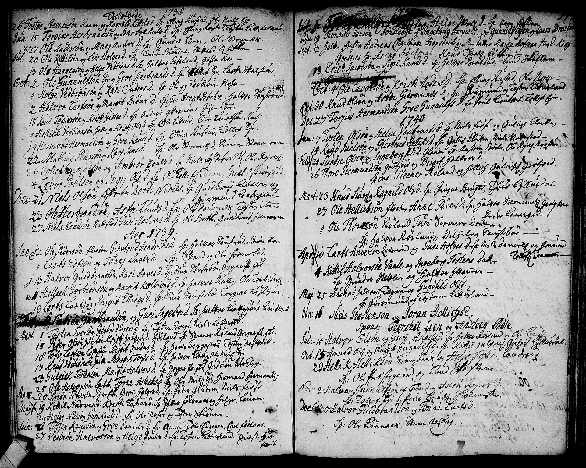 Rollag kirkebøker, AV/SAKO-A-240/F/Fa/L0002: Parish register (official) no. I 2, 1714-1742, p. 117