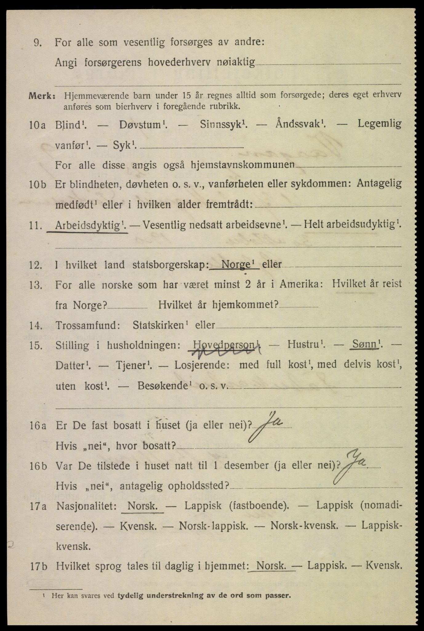 SAT, 1920 census for Vågan, 1920, p. 8112