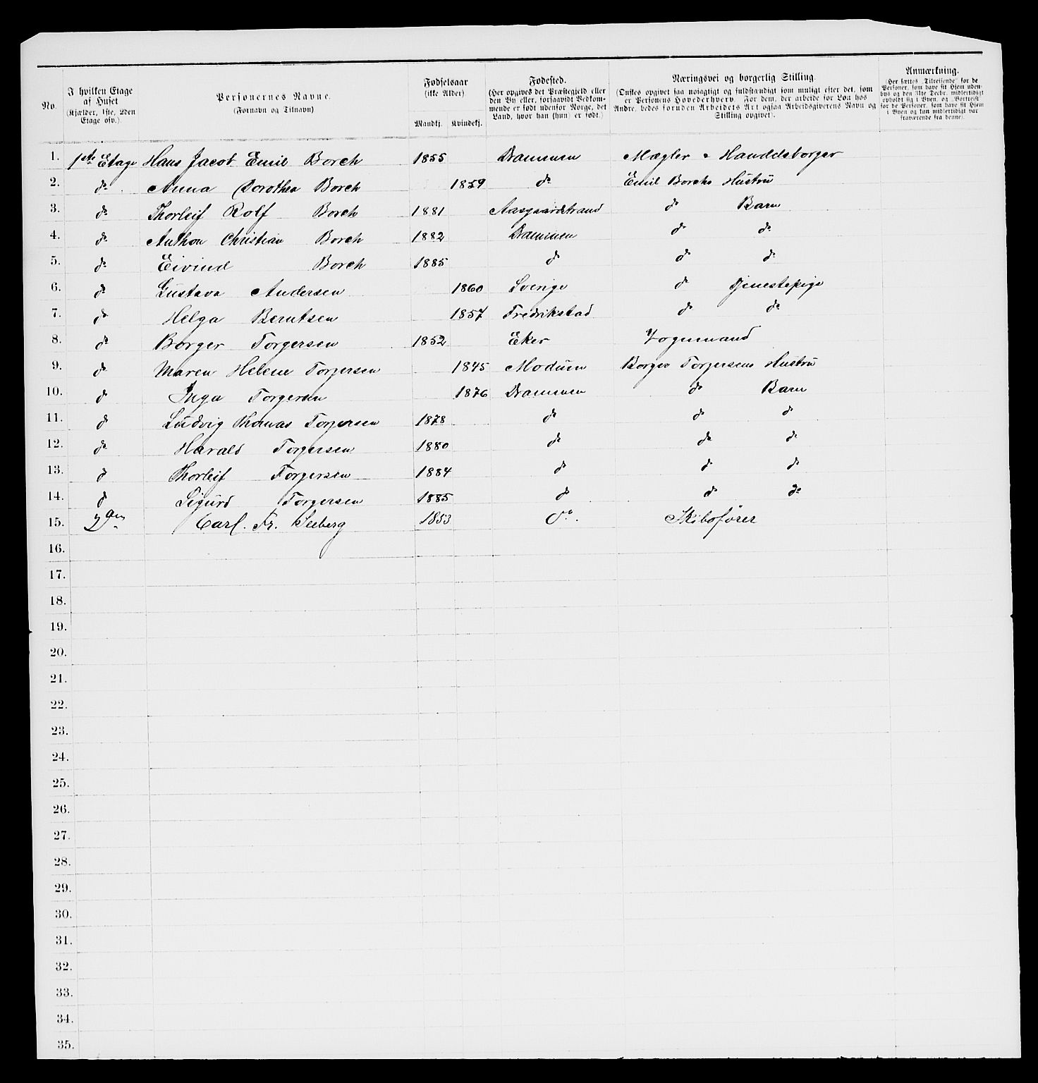 SAKO, 1885 census for 0602 Drammen, 1885, p. 1318