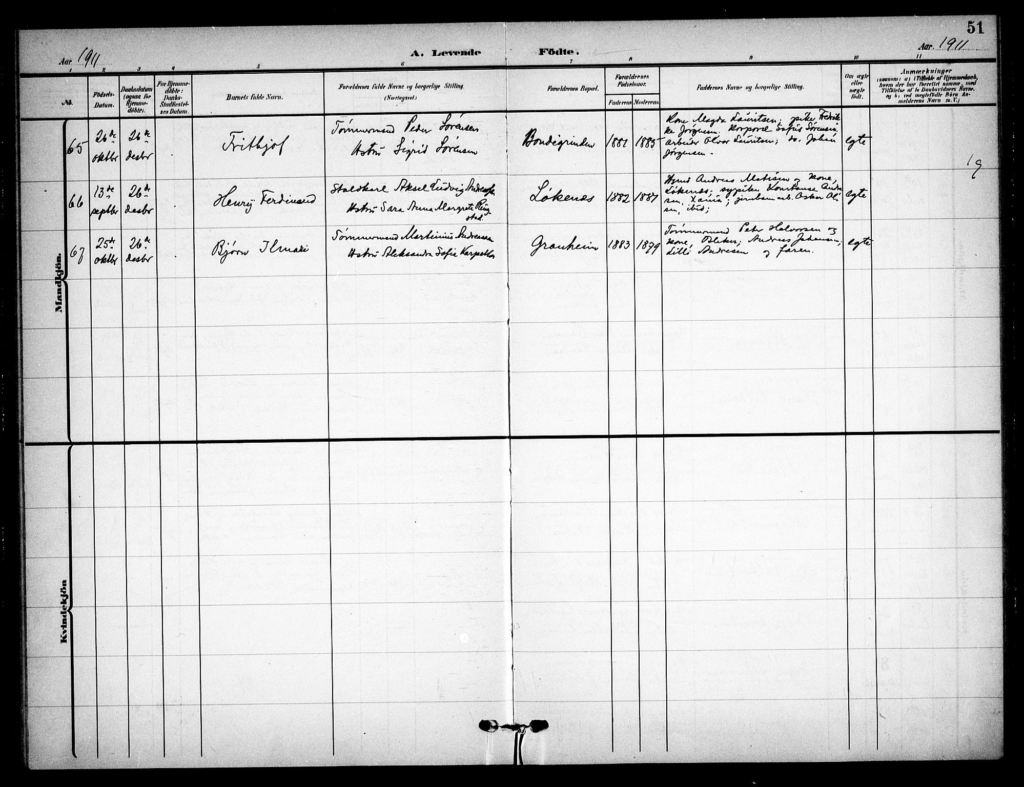 Asker prestekontor Kirkebøker, AV/SAO-A-10256a/F/Fa/L0017: Parish register (official) no. I 17, 1907-1915, p. 51