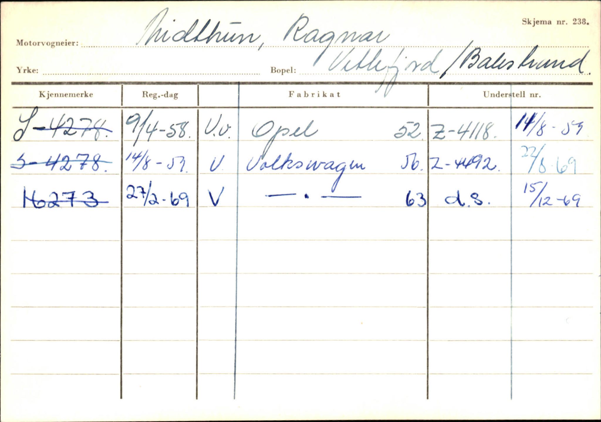 Statens vegvesen, Sogn og Fjordane vegkontor, AV/SAB-A-5301/4/F/L0132: Eigarregister Askvoll A-Å. Balestrand A-Å, 1945-1975, p. 2060