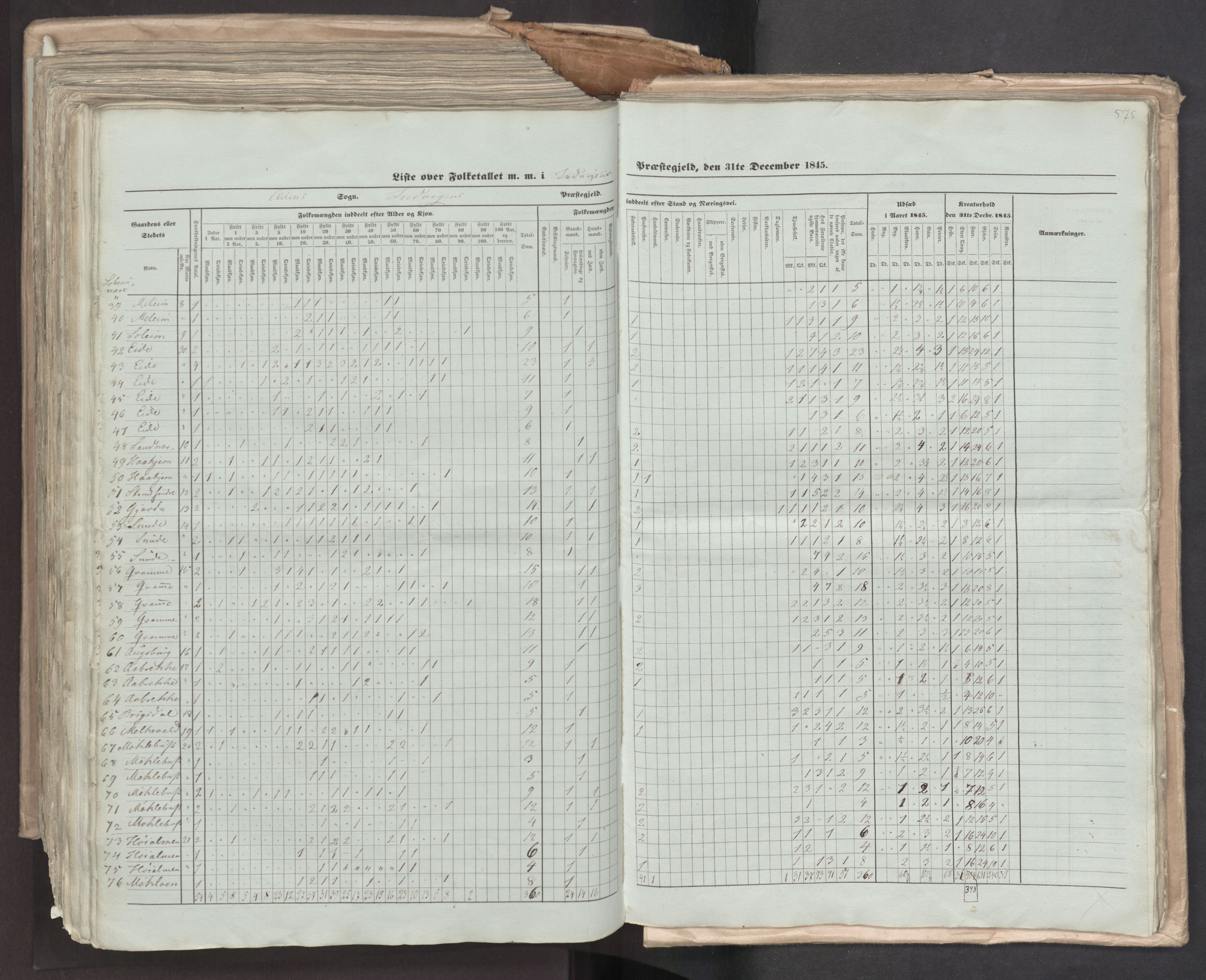 RA, Census 1845, vol. 7: Søndre Bergenhus amt og Nordre Bergenhus amt, 1845, p. 575