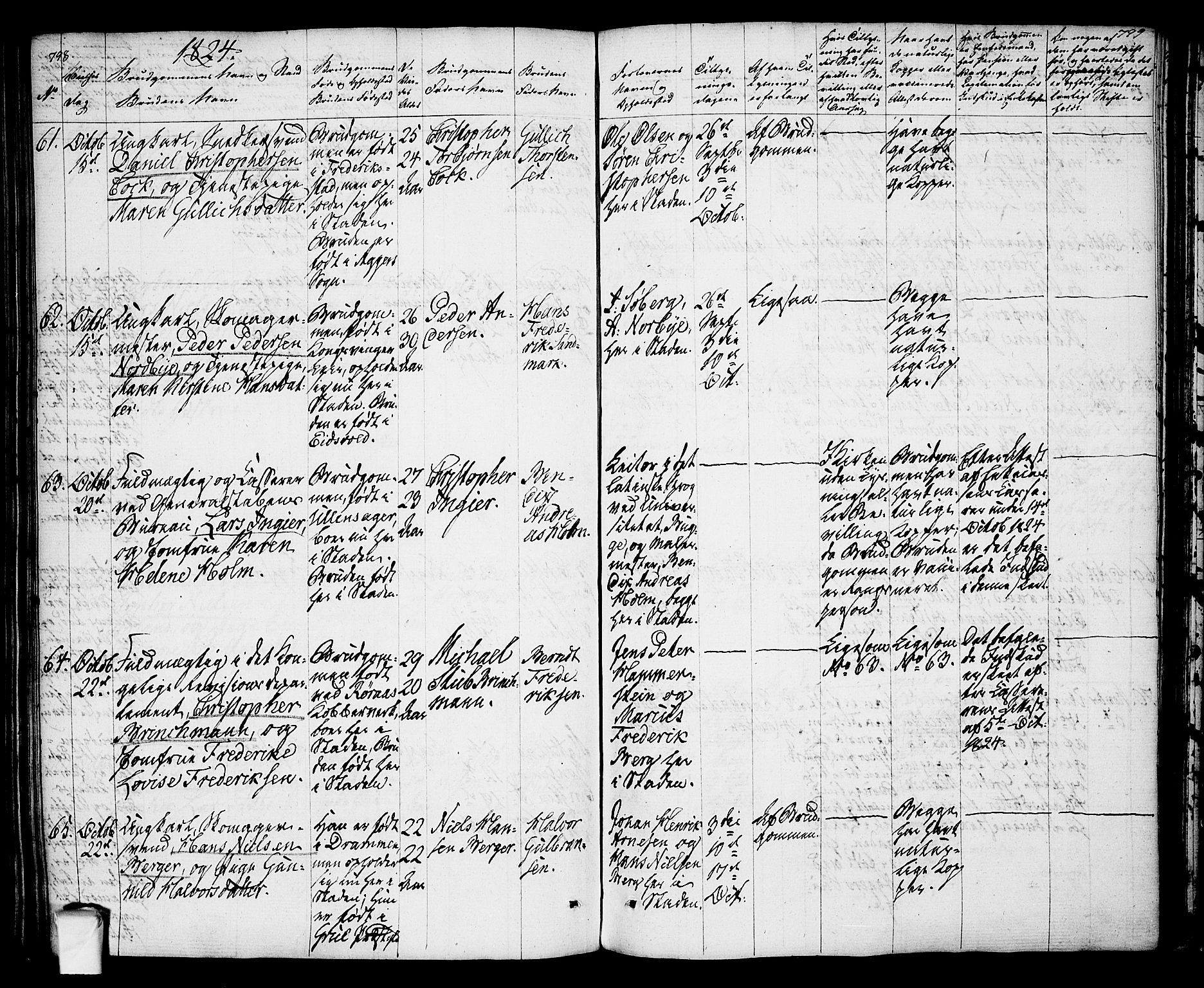 Oslo domkirke Kirkebøker, SAO/A-10752/F/Fa/L0010: Parish register (official) no. 10, 1824-1830, p. 798-799