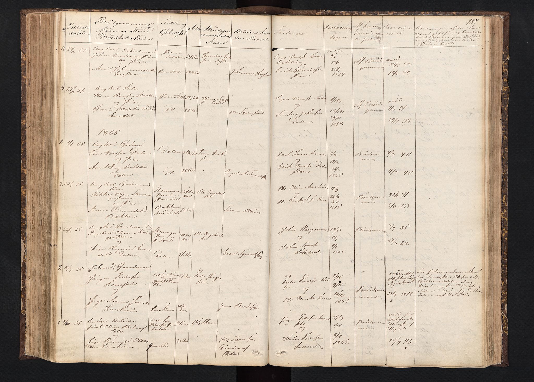 Alvdal prestekontor, SAH/PREST-060/H/Ha/Hab/L0001: Parish register (copy) no. 1, 1857-1893, p. 187