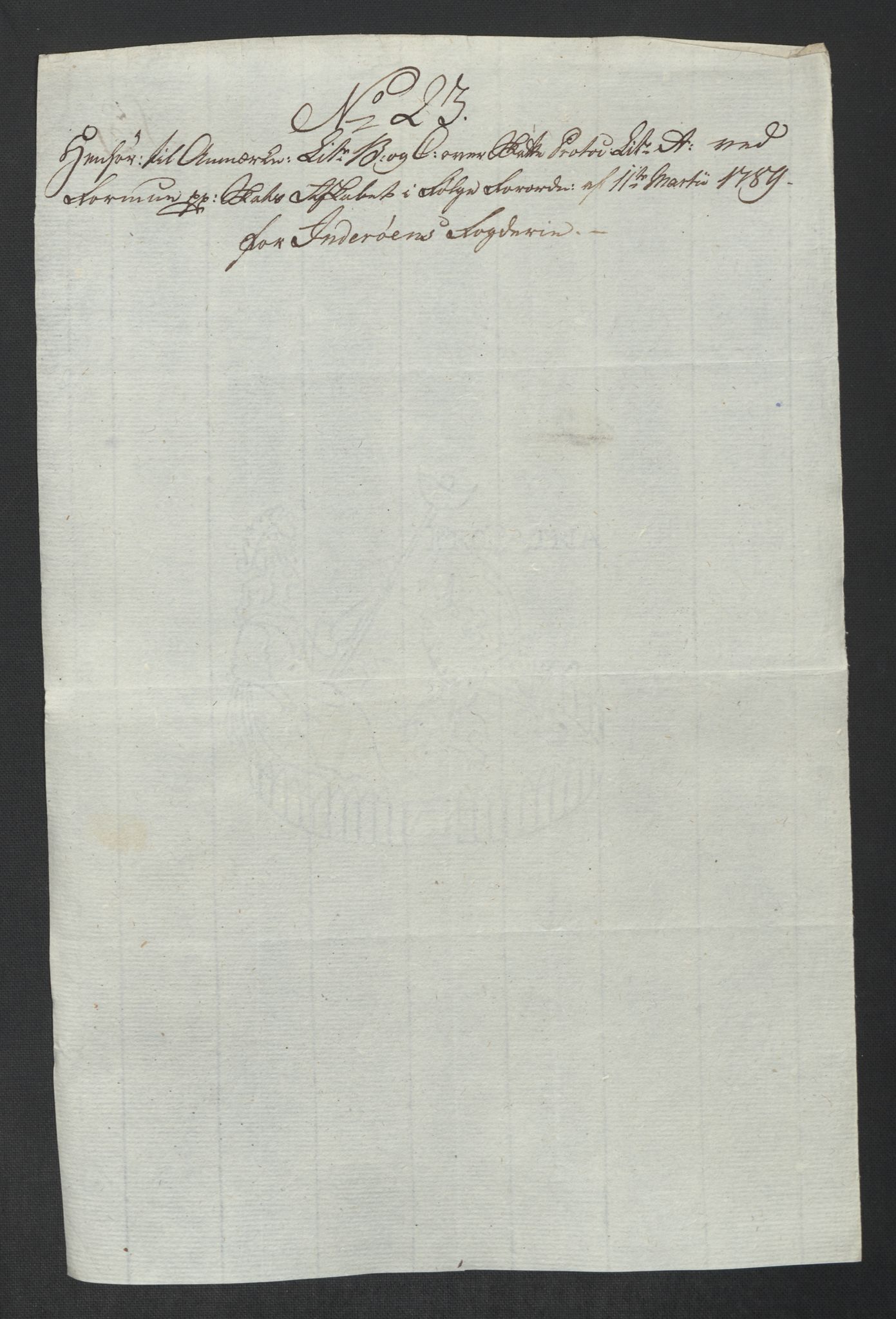 Rentekammeret inntil 1814, Reviderte regnskaper, Mindre regnskaper, AV/RA-EA-4068/Rf/Rfe/L0017: Inderøy fogderi, Jarlsberg grevskap, 1789, p. 72