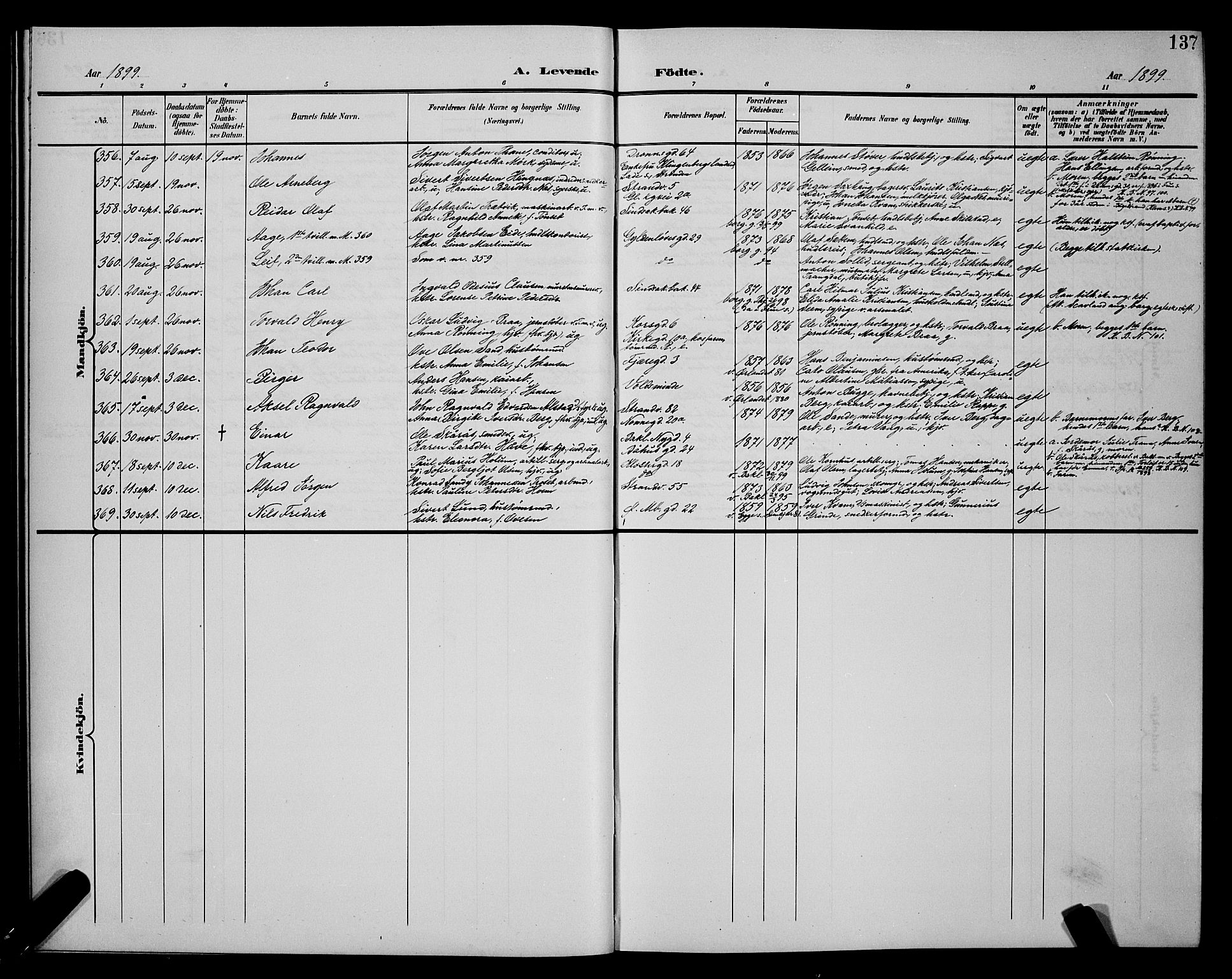 Ministerialprotokoller, klokkerbøker og fødselsregistre - Sør-Trøndelag, AV/SAT-A-1456/604/L0225: Parish register (copy) no. 604C08, 1895-1899, p. 137