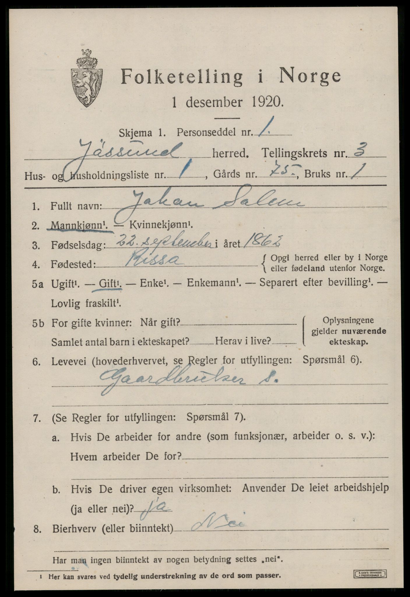 SAT, 1920 census for Jøssund, 1920, p. 2680