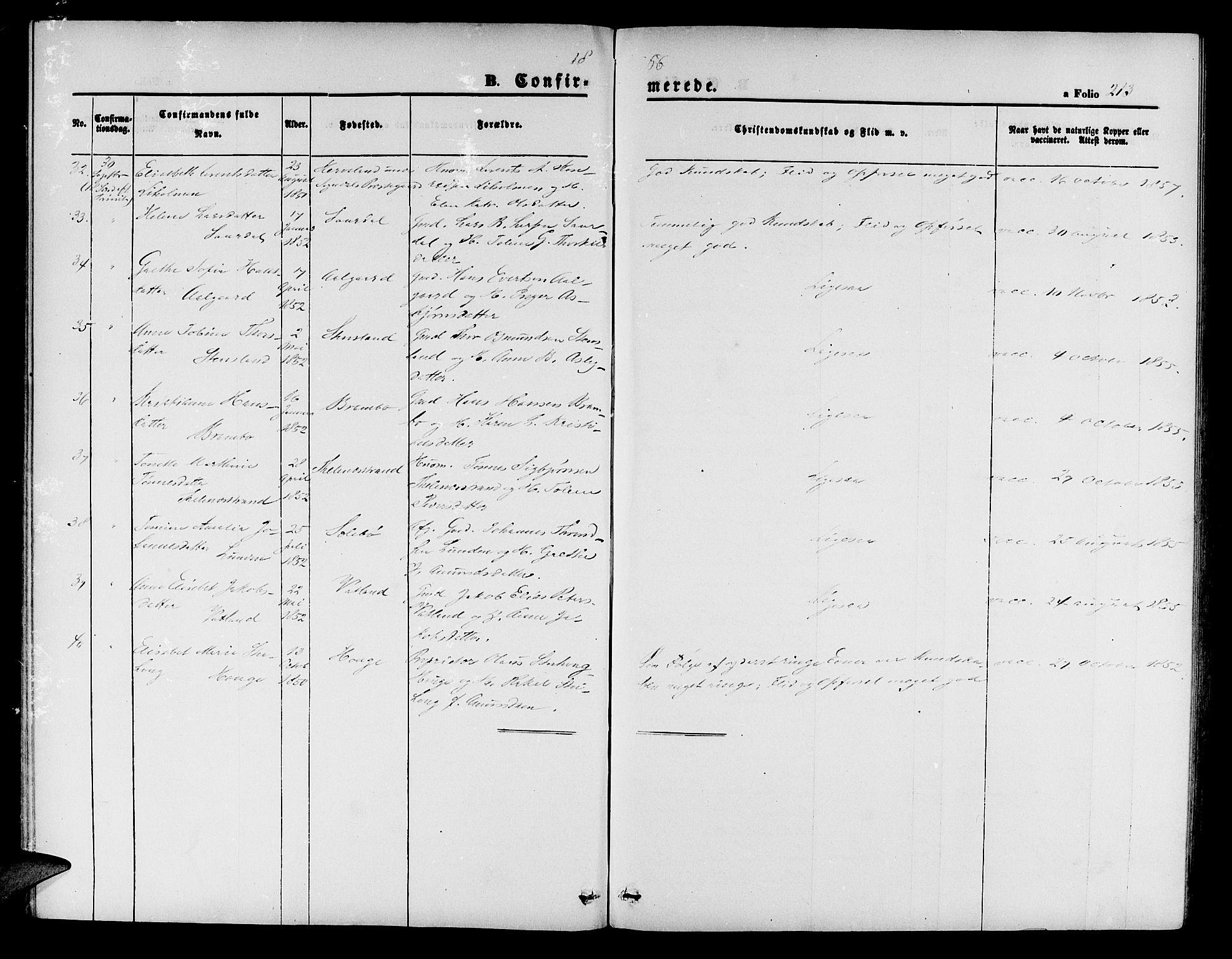 Sokndal sokneprestkontor, AV/SAST-A-101808: Parish register (copy) no. B 3, 1865-1879, p. 213