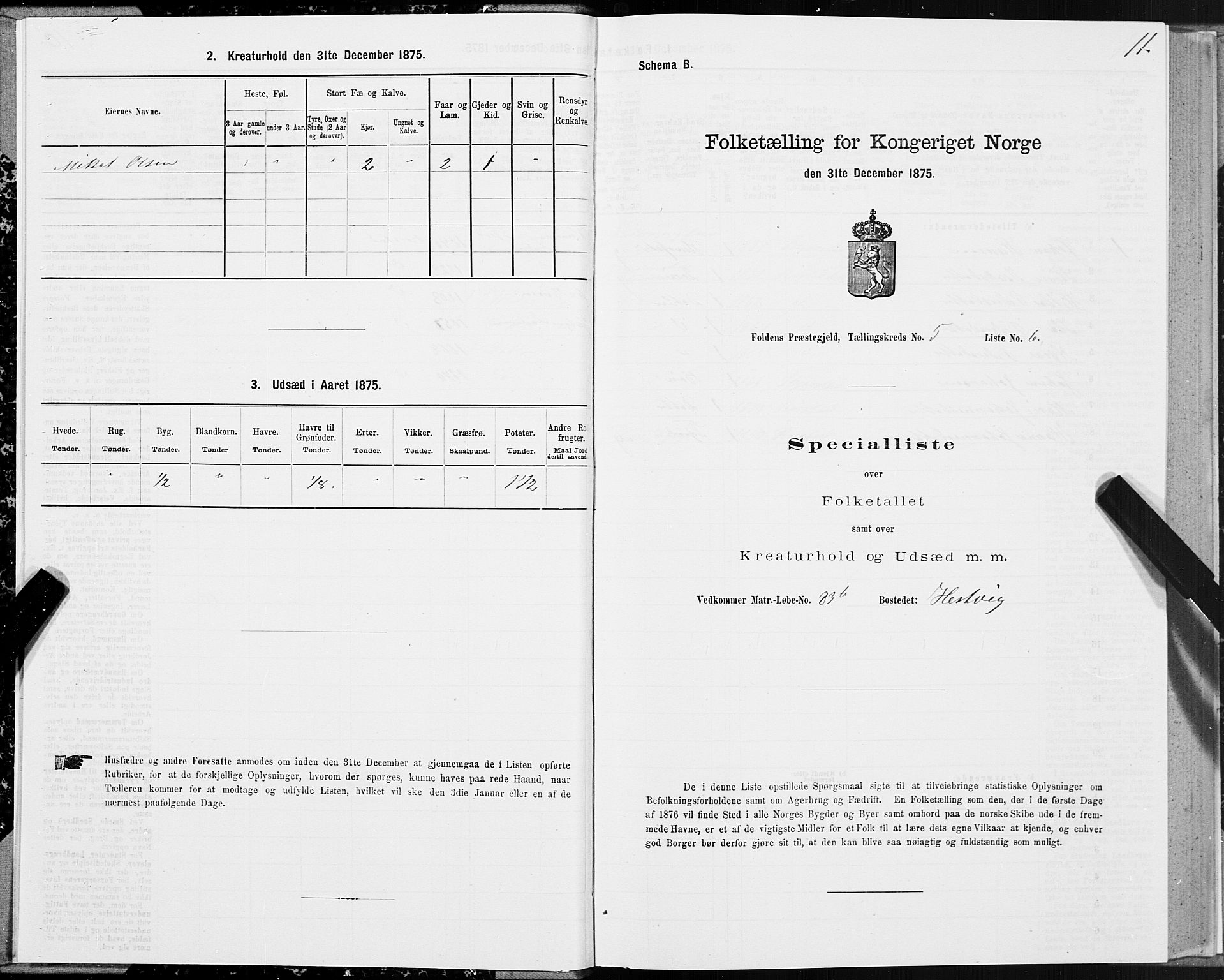 SAT, 1875 census for 1845P Folda, 1875, p. 2011