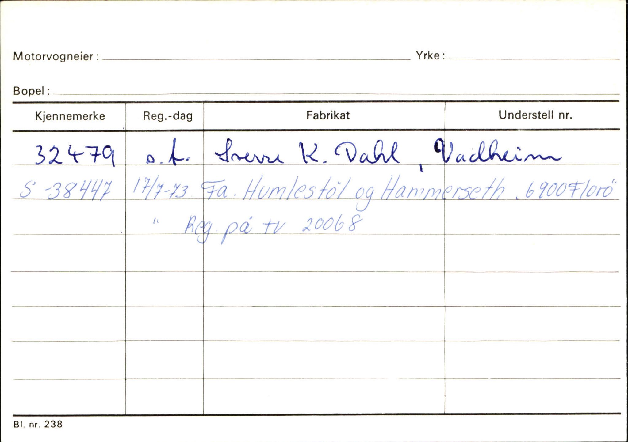 Statens vegvesen, Sogn og Fjordane vegkontor, SAB/A-5301/4/F/L0131: Eigarregister Høyanger P-Å. Stryn S-Å, 1945-1975, p. 935