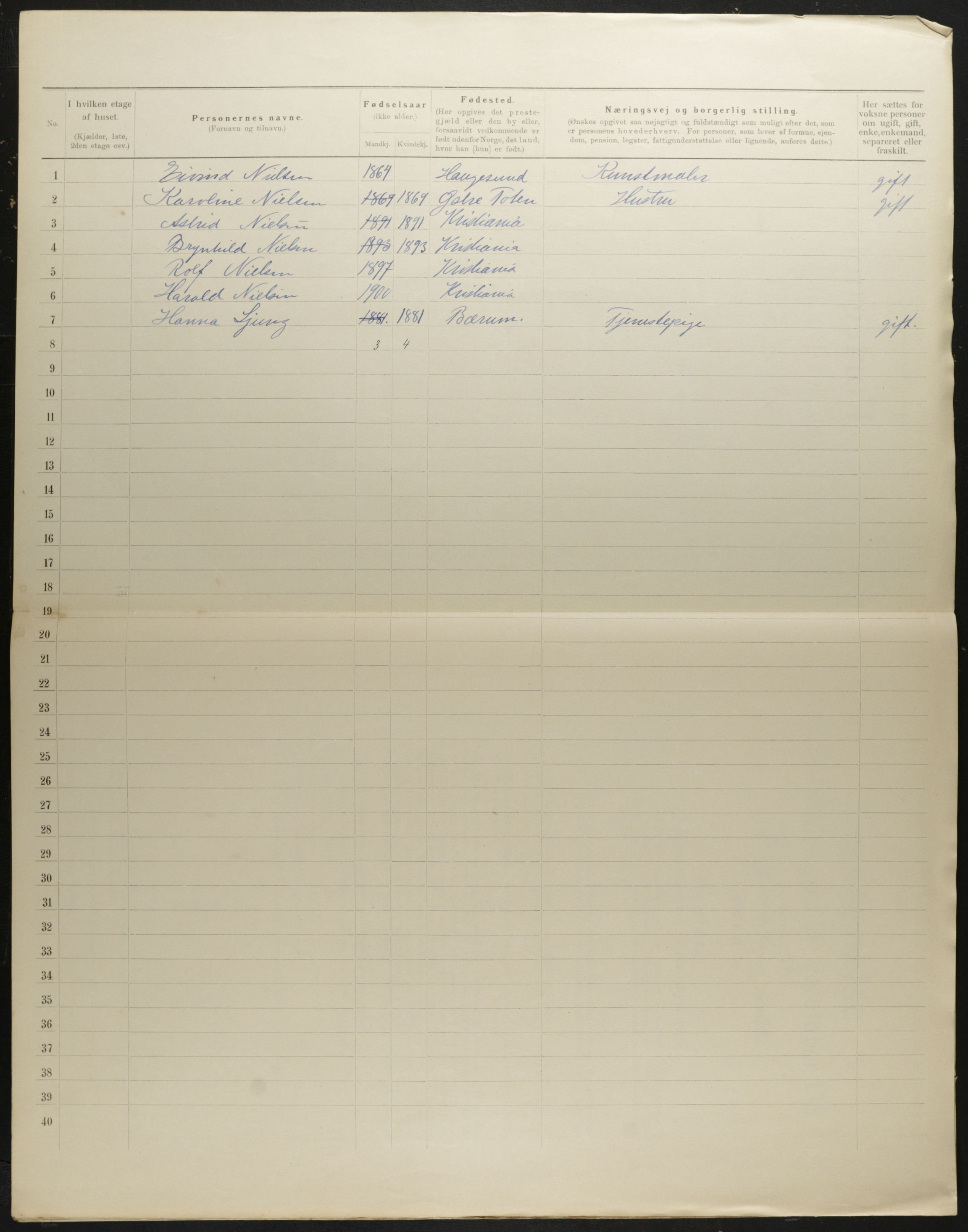 OBA, Municipal Census 1901 for Kristiania, 1901, p. 1280