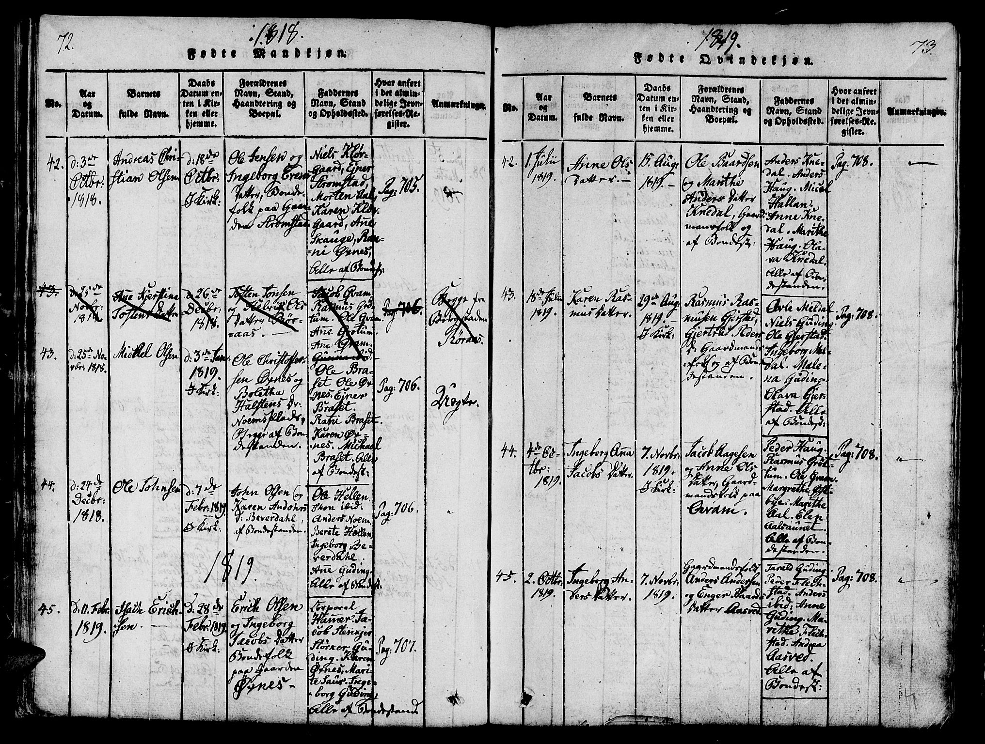 Ministerialprotokoller, klokkerbøker og fødselsregistre - Nord-Trøndelag, SAT/A-1458/746/L0441: Parish register (official) no. 746A03 /2, 1816-1827, p. 72-73