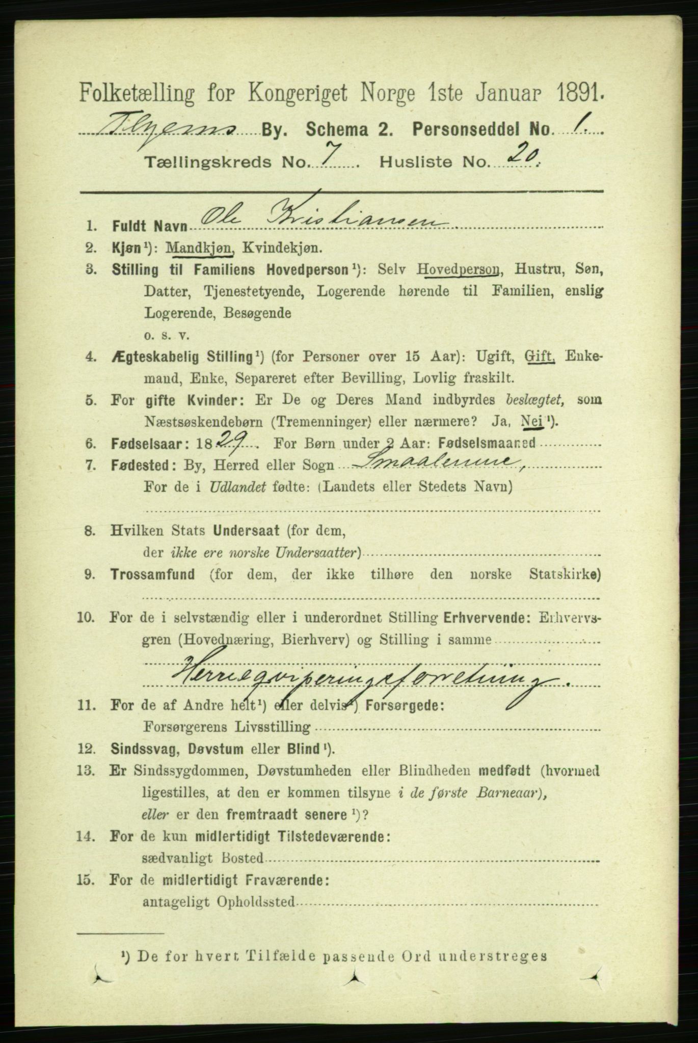 RA, 1891 census for 1601 Trondheim, 1891, p. 6208