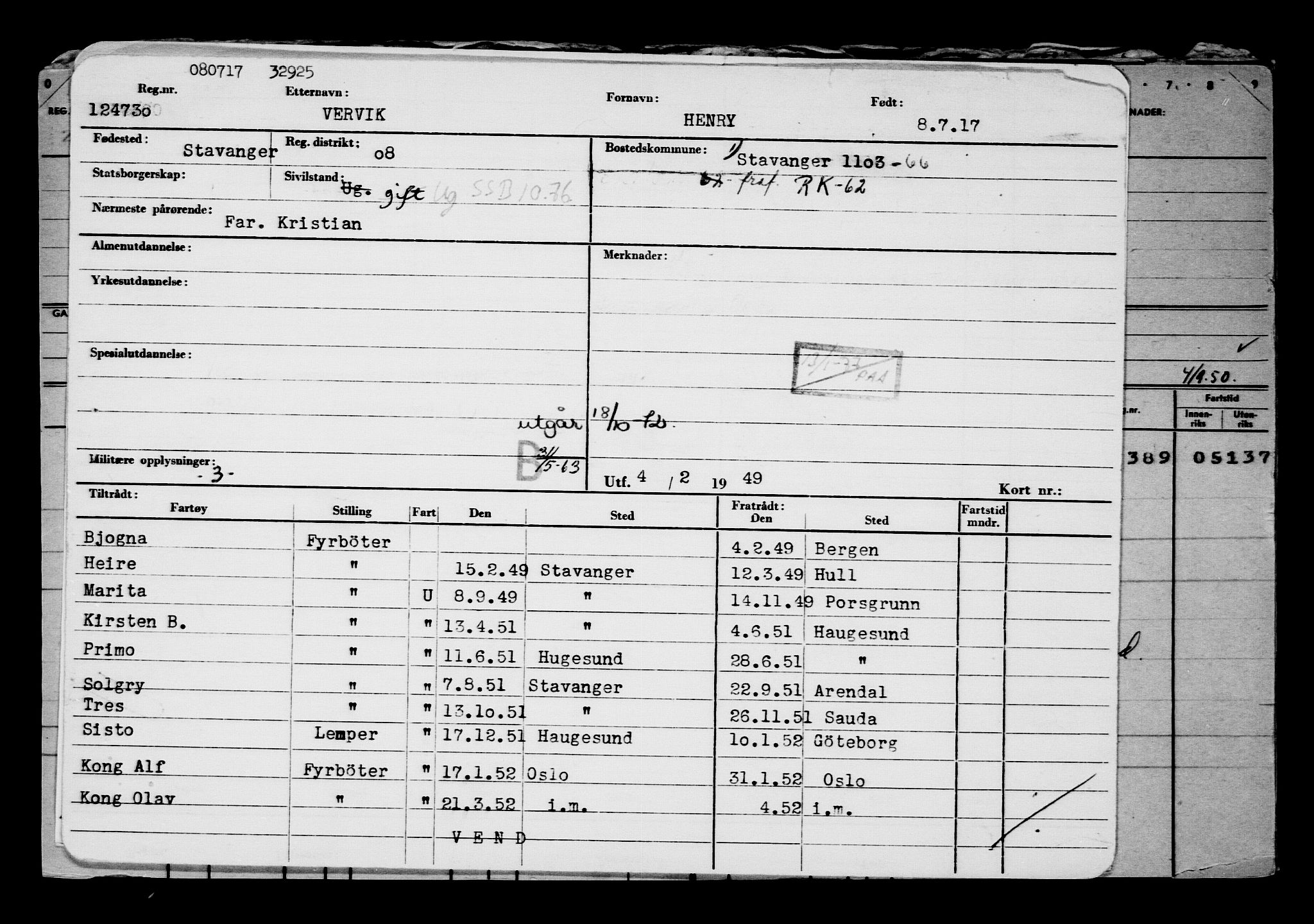 Direktoratet for sjømenn, AV/RA-S-3545/G/Gb/L0150: Hovedkort, 1917, p. 174