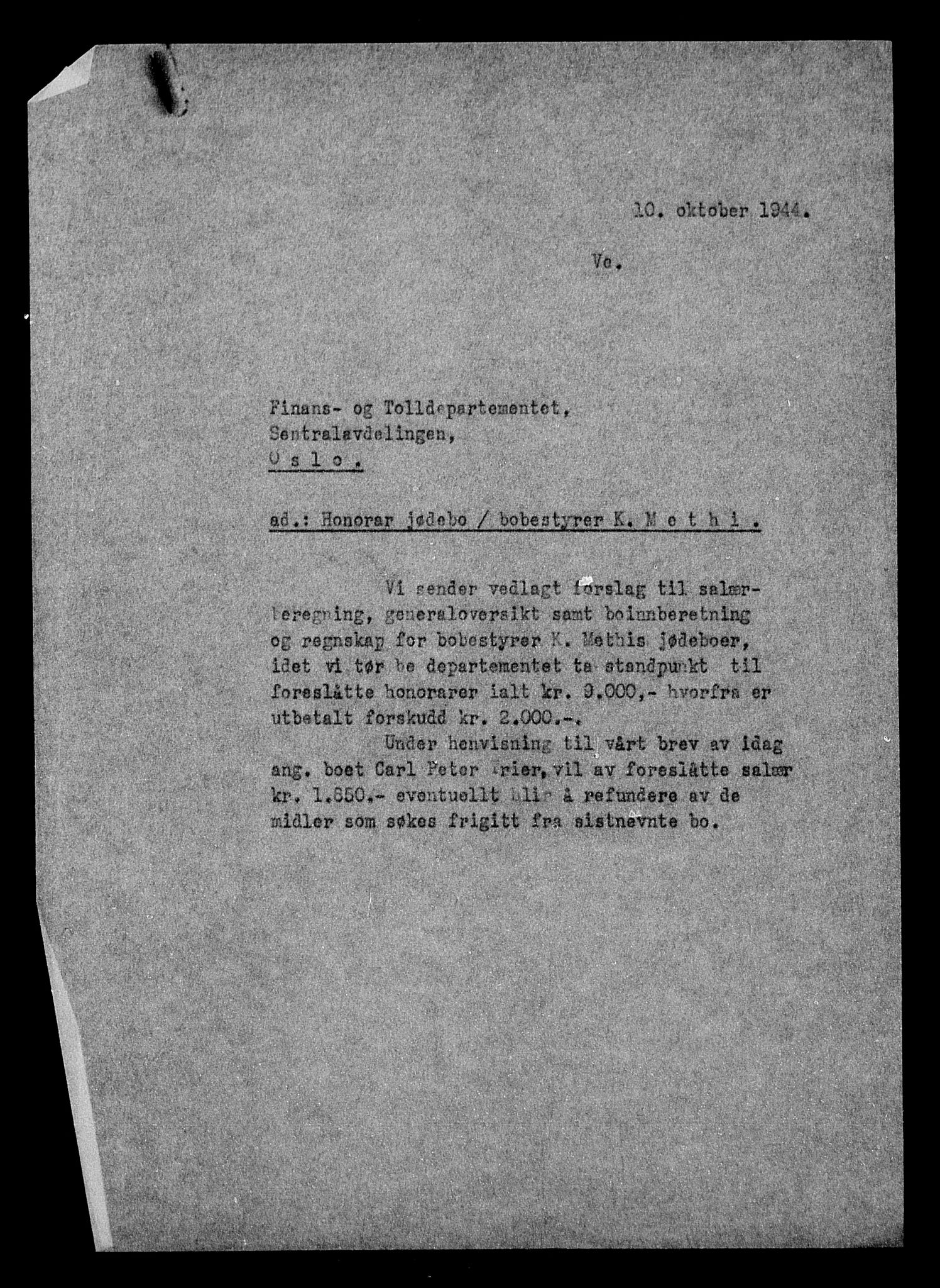 Justisdepartementet, Tilbakeføringskontoret for inndratte formuer, AV/RA-S-1564/H/Hc/Hcc/L0984: --, 1945-1947, p. 286
