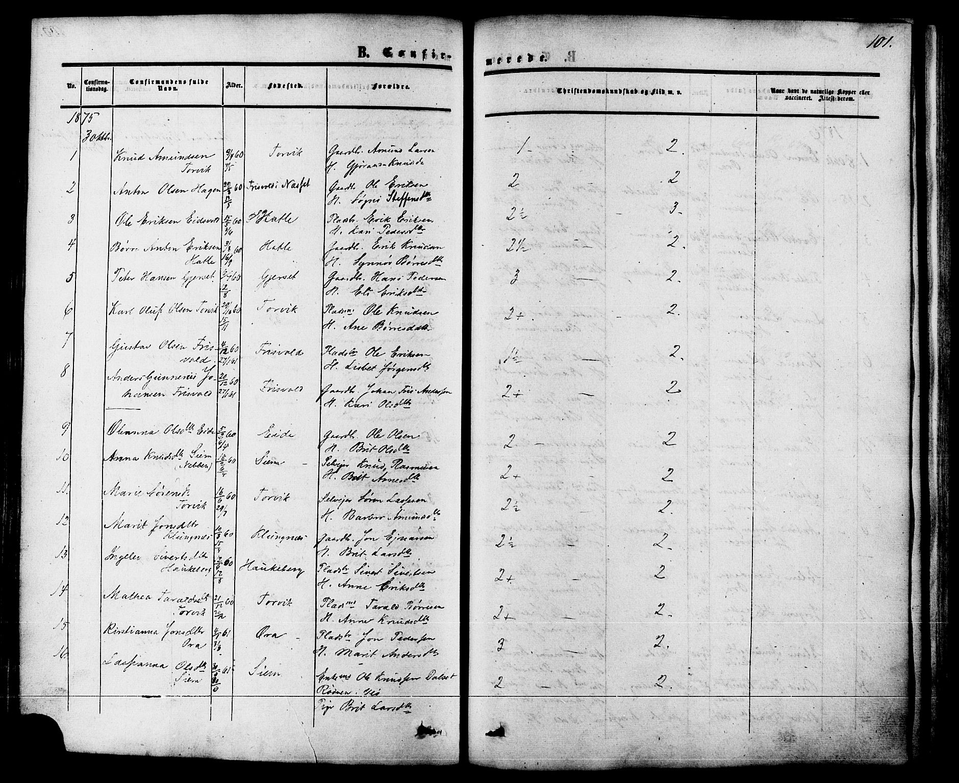 Ministerialprotokoller, klokkerbøker og fødselsregistre - Møre og Romsdal, AV/SAT-A-1454/542/L0552: Parish register (official) no. 542A02, 1854-1884, p. 101