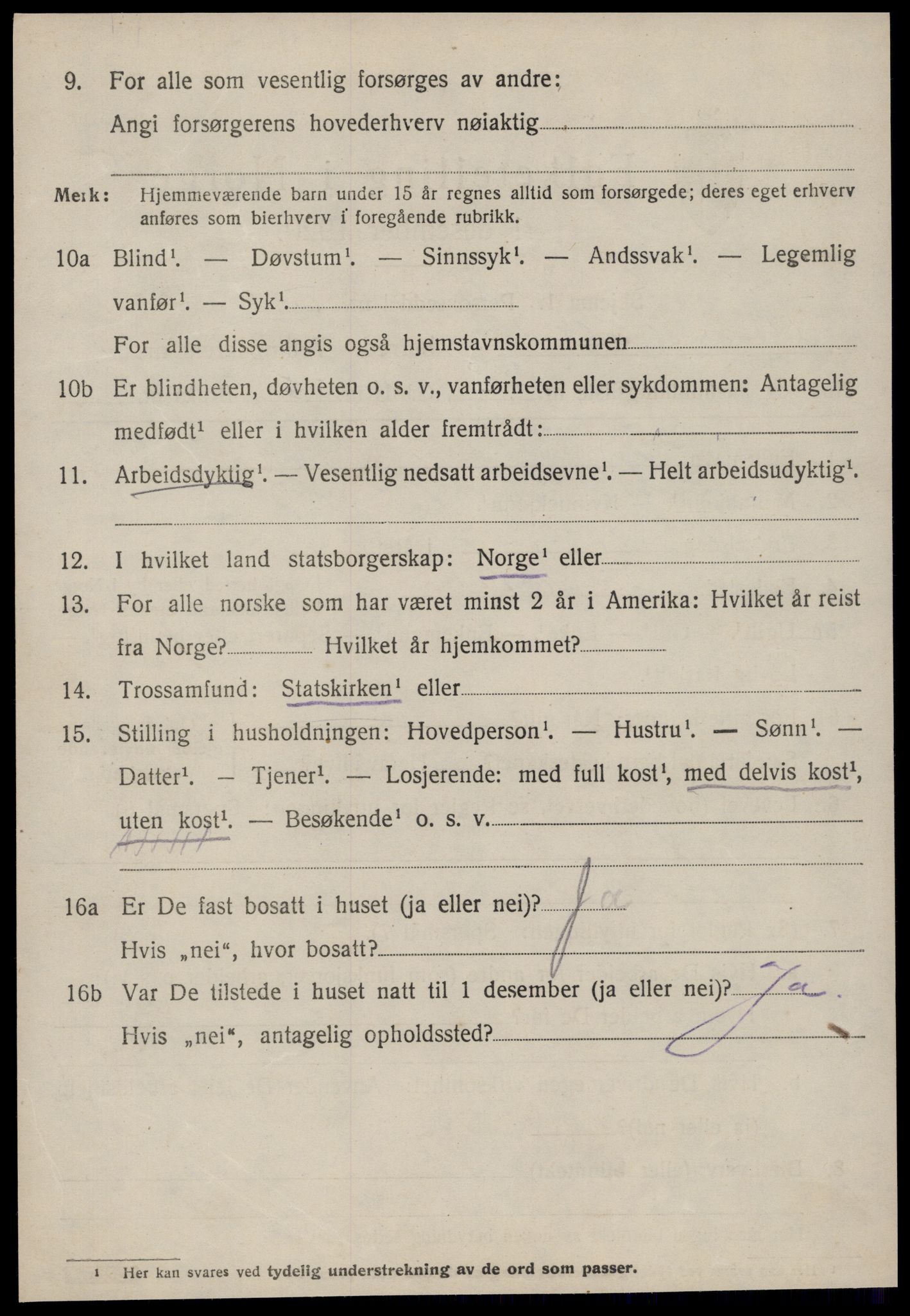 SAT, 1920 census for Sunndal, 1920, p. 3087