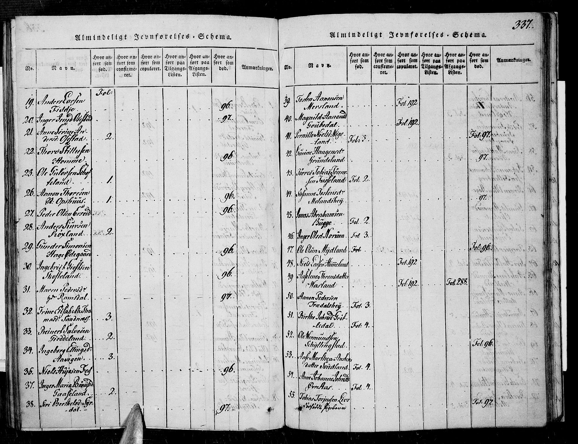 Sør-Audnedal sokneprestkontor, SAK/1111-0039/F/Fa/Fab/L0005: Parish register (official) no. A 5, 1816-1830, p. 337