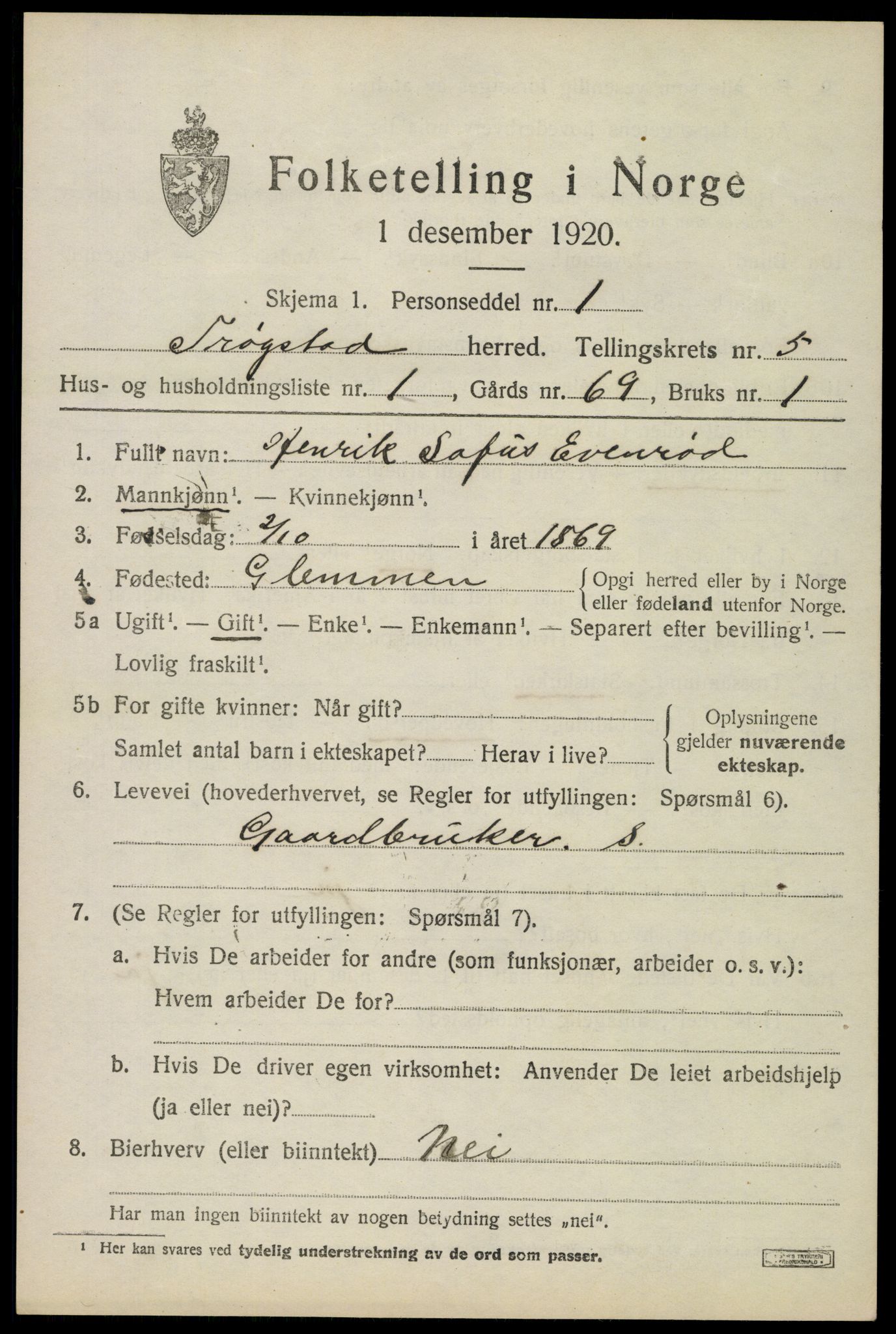 SAO, 1920 census for Trøgstad, 1920, p. 5654