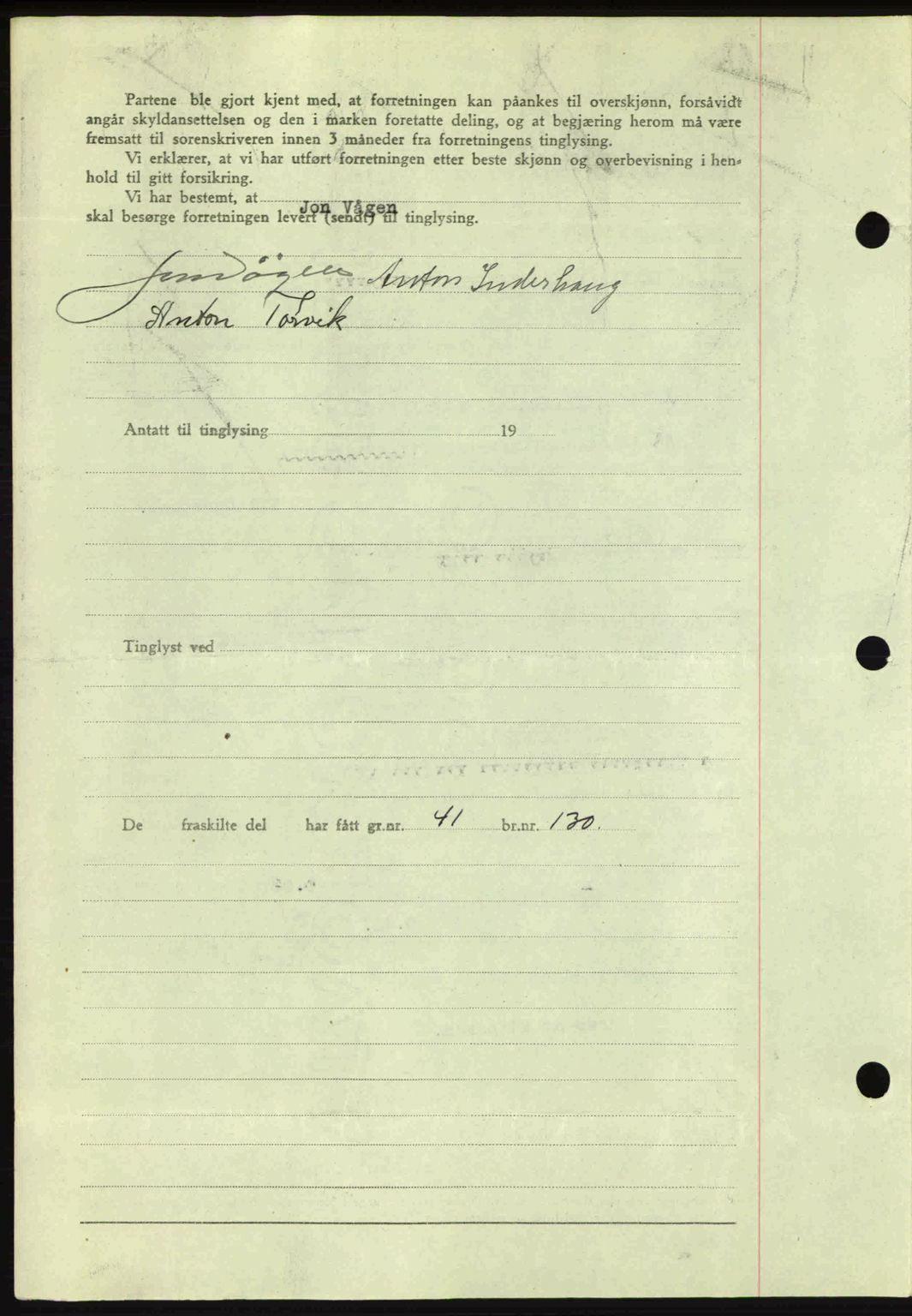 Romsdal sorenskriveri, AV/SAT-A-4149/1/2/2C: Mortgage book no. A15, 1943-1944, Diary no: : 1914/1943