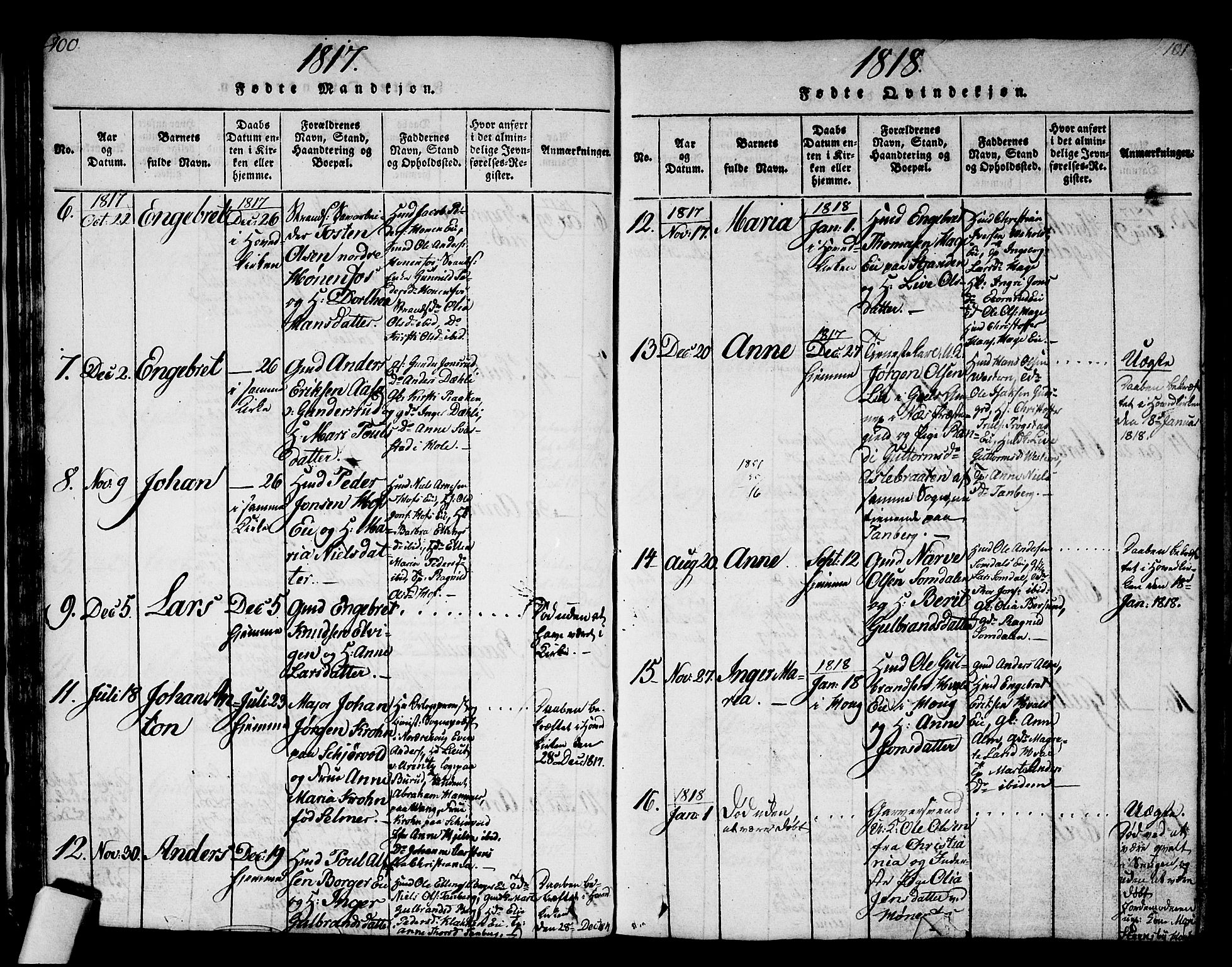 Norderhov kirkebøker, AV/SAKO-A-237/G/Ga/L0002: Parish register (copy) no. I 2, 1814-1867, p. 100-101