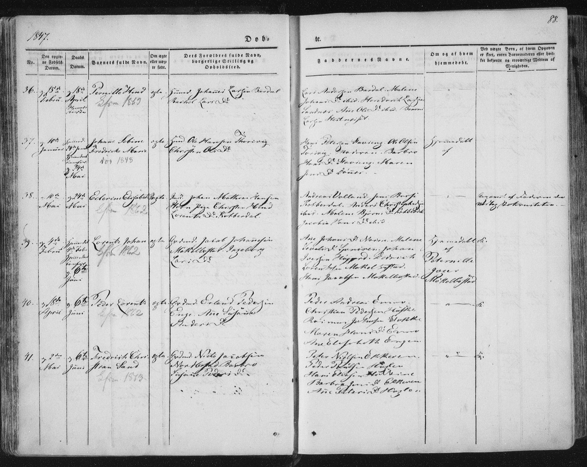 Ministerialprotokoller, klokkerbøker og fødselsregistre - Nordland, AV/SAT-A-1459/838/L0549: Parish register (official) no. 838A07, 1840-1854, p. 88