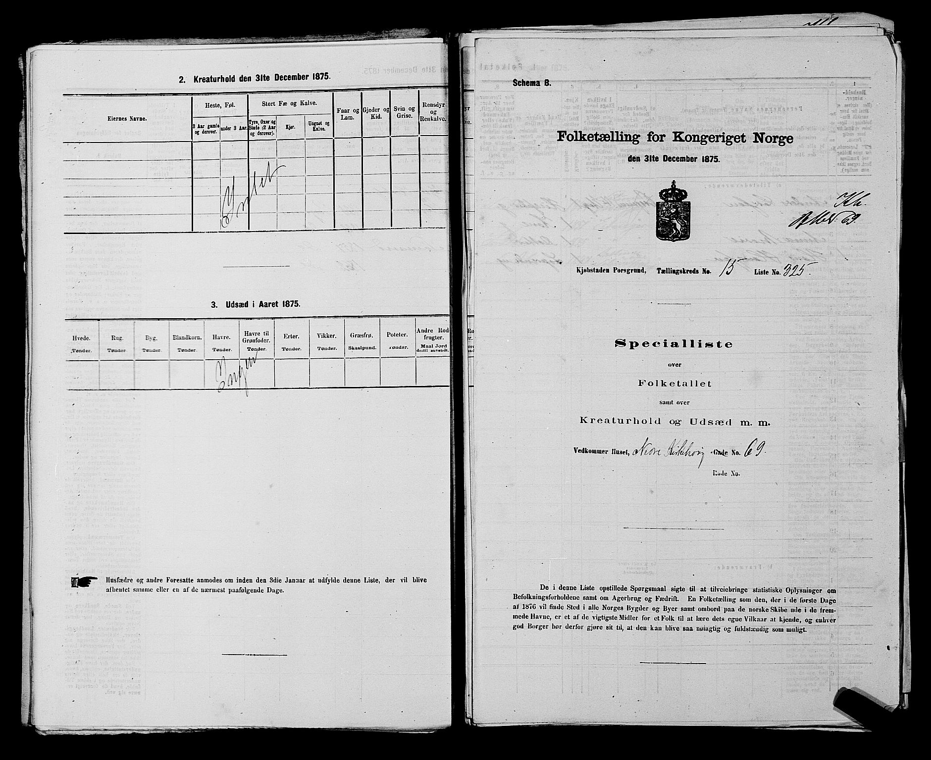 SAKO, 1875 census for 0805P Porsgrunn, 1875, p. 740