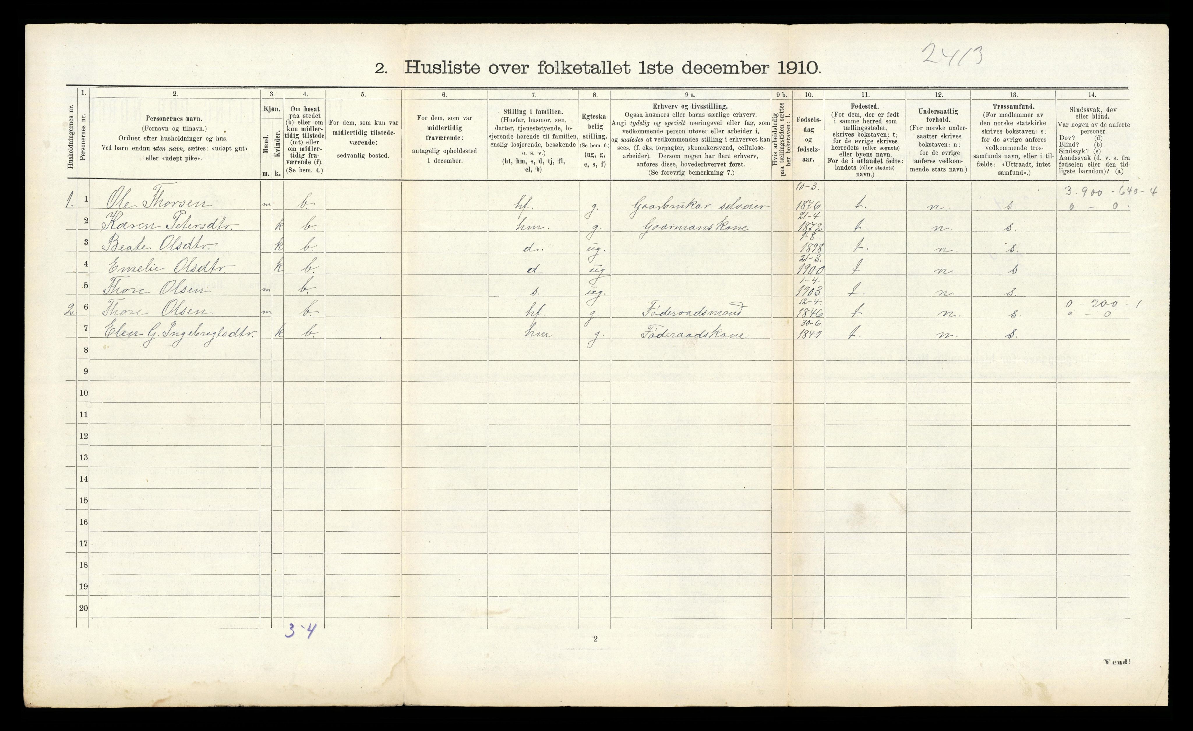 RA, 1910 census for Norddal, 1910, p. 320