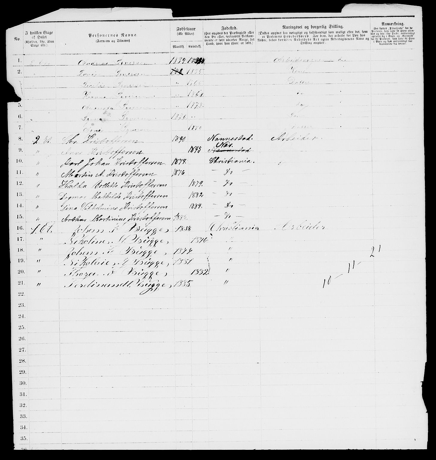 RA, 1885 census for 0301 Kristiania, 1885, p. 11074