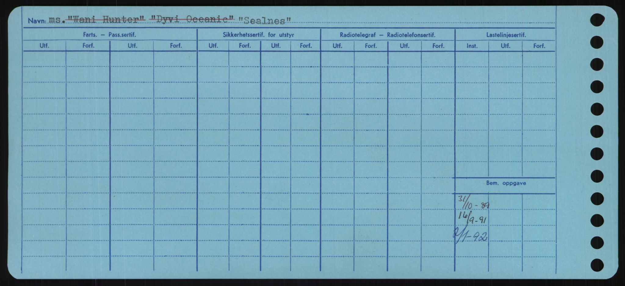 Sjøfartsdirektoratet med forløpere, Skipsmålingen, RA/S-1627/H/Hd/L0032: Fartøy, San-Seve, p. 360