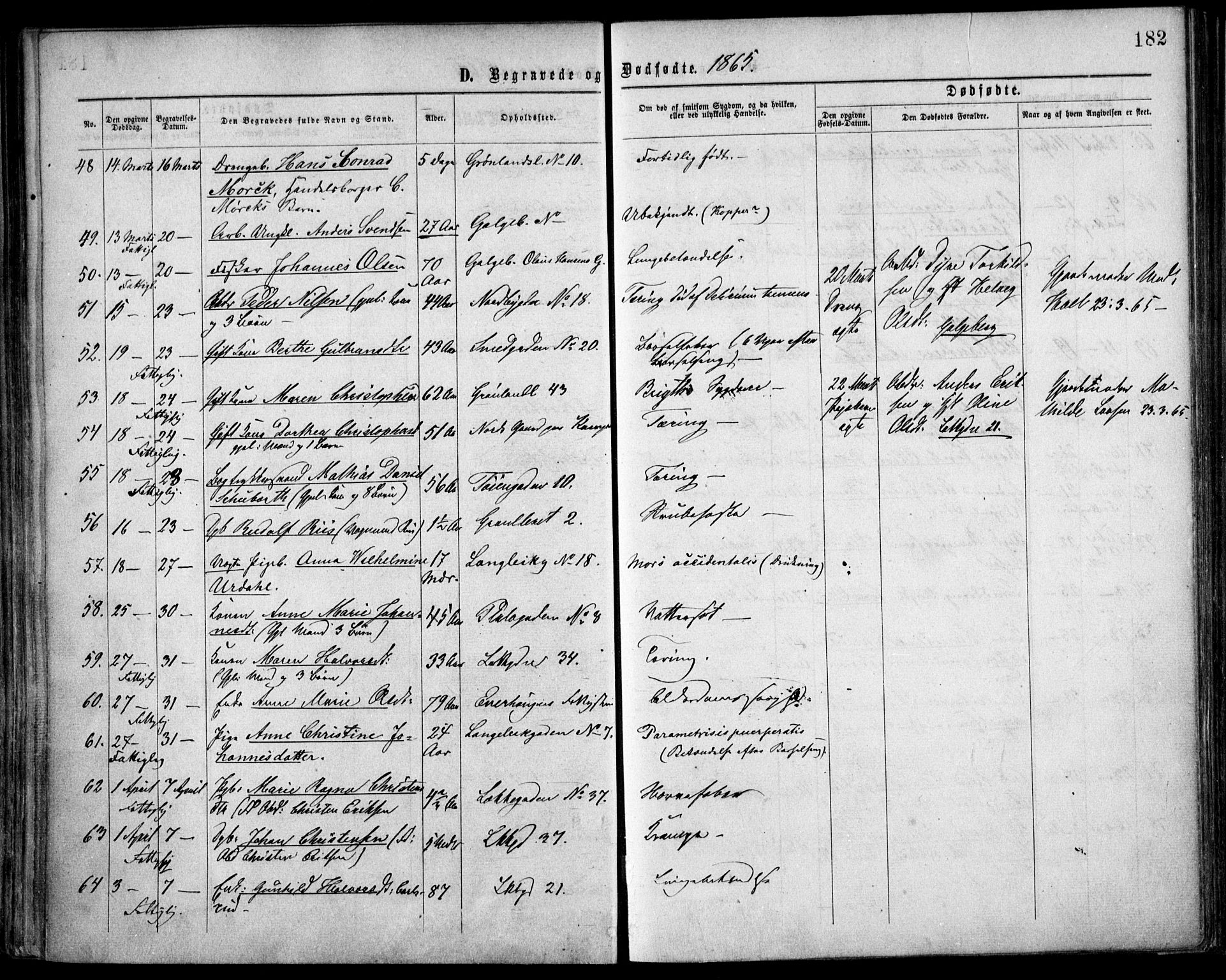 Grønland prestekontor Kirkebøker, SAO/A-10848/F/Fa/L0003: Parish register (official) no. 3, 1862-1868, p. 182