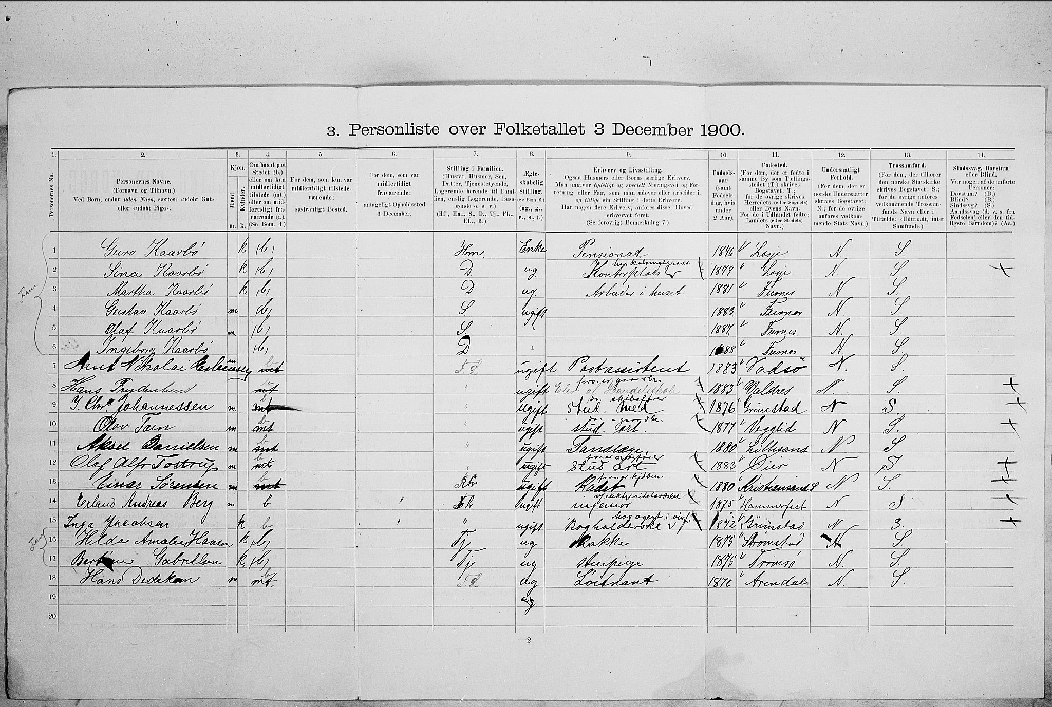 SAO, 1900 census for Kristiania, 1900, p. 70284