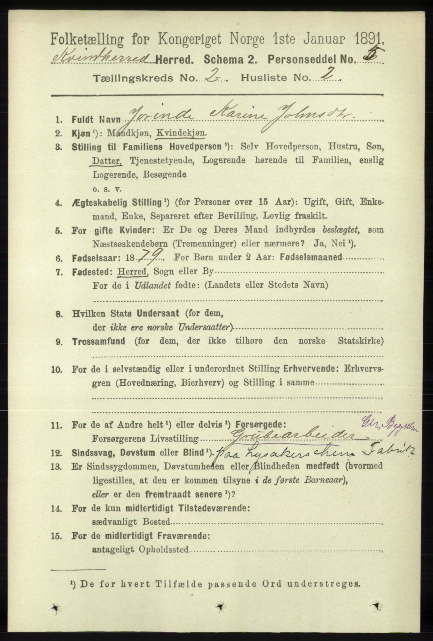 RA, 1891 census for 1224 Kvinnherad, 1891, p. 633