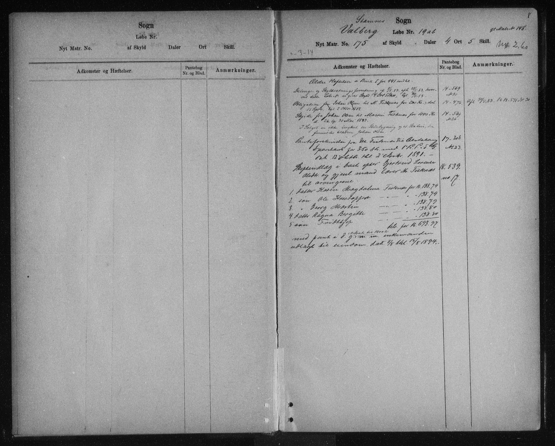 Søndre Helgeland sorenskriveri, SAT/A-4575/1/2/2A/2Aa/L0011: Mortgage register no. 11, 1890-1900, p. 8