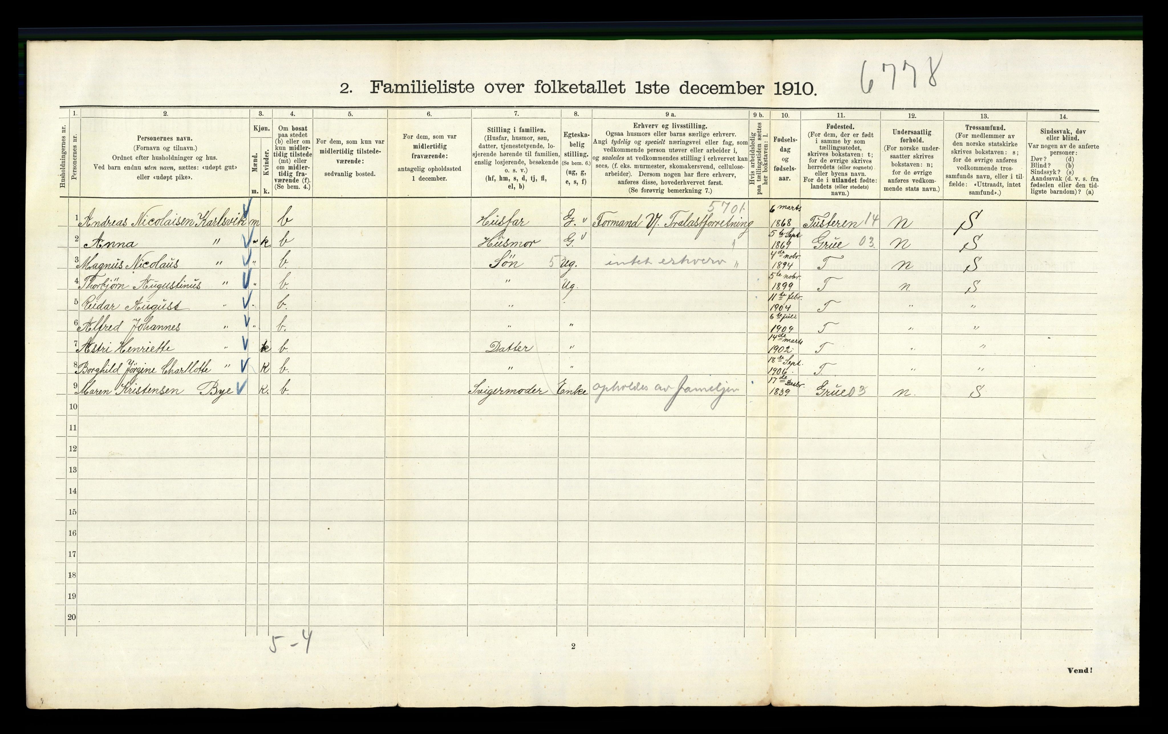 RA, 1910 census for Kristiania, 1910, p. 109250