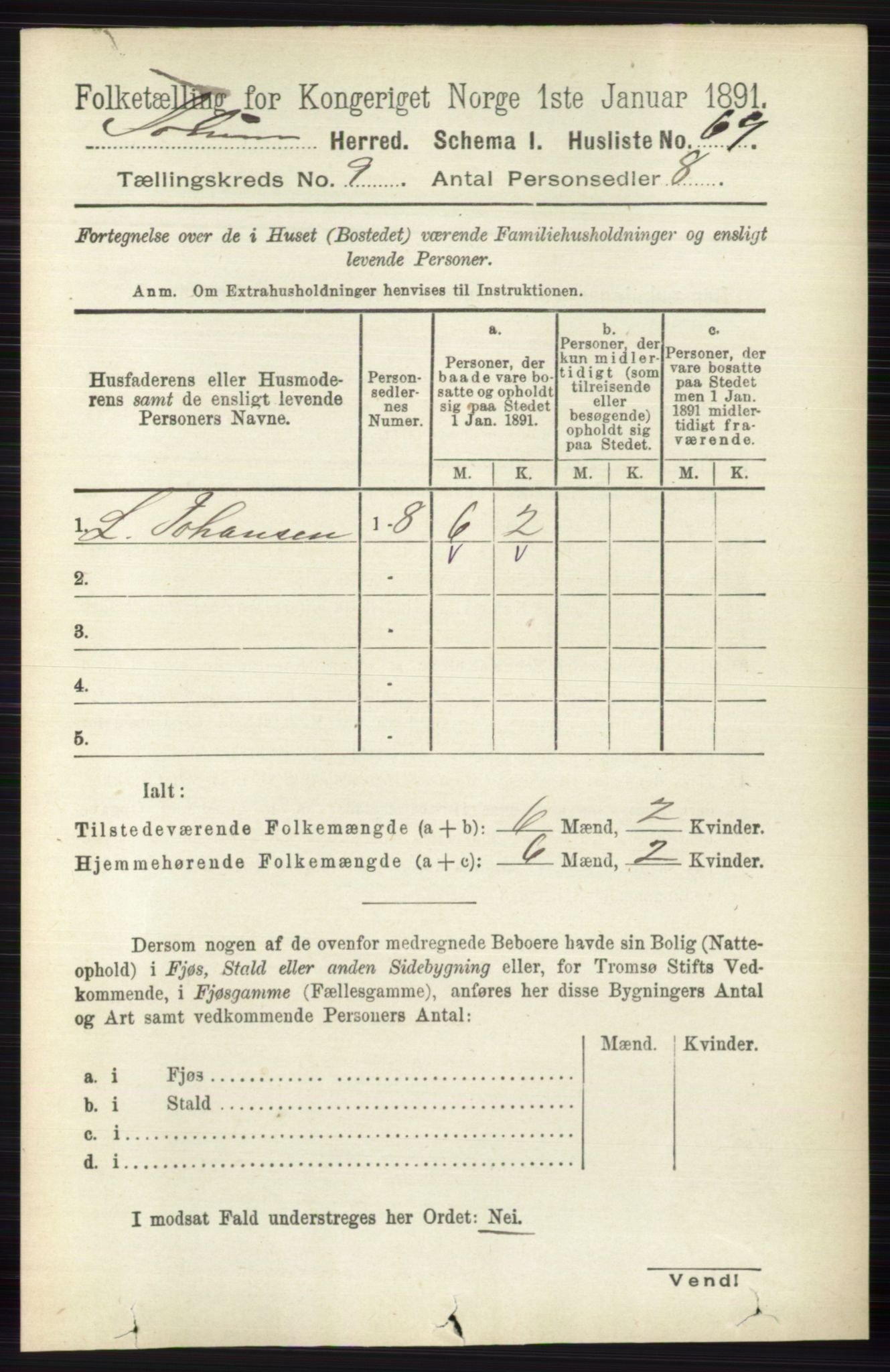 RA, 1891 census for 0818 Solum, 1891, p. 1925