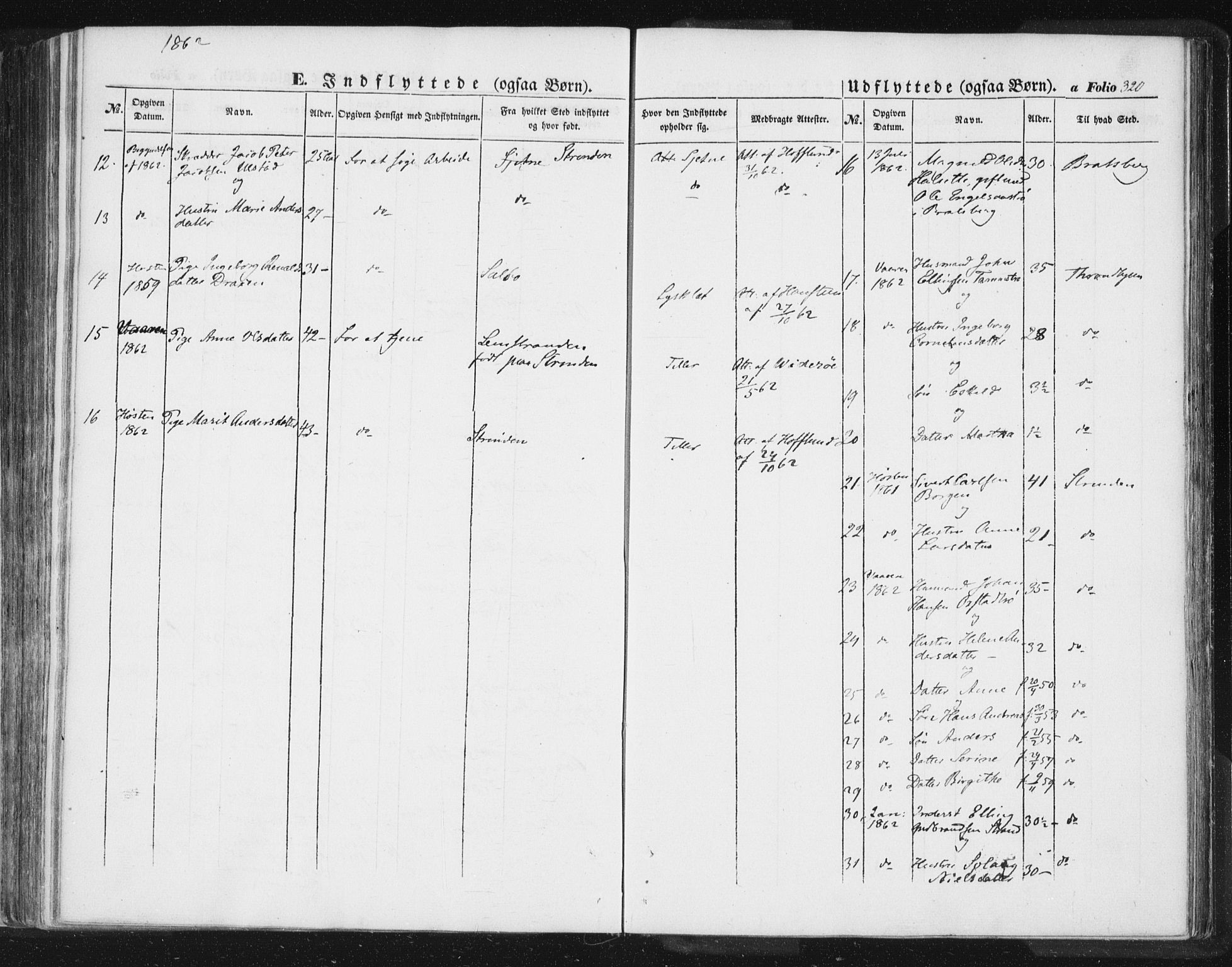 Ministerialprotokoller, klokkerbøker og fødselsregistre - Sør-Trøndelag, AV/SAT-A-1456/618/L0441: Parish register (official) no. 618A05, 1843-1862, p. 320