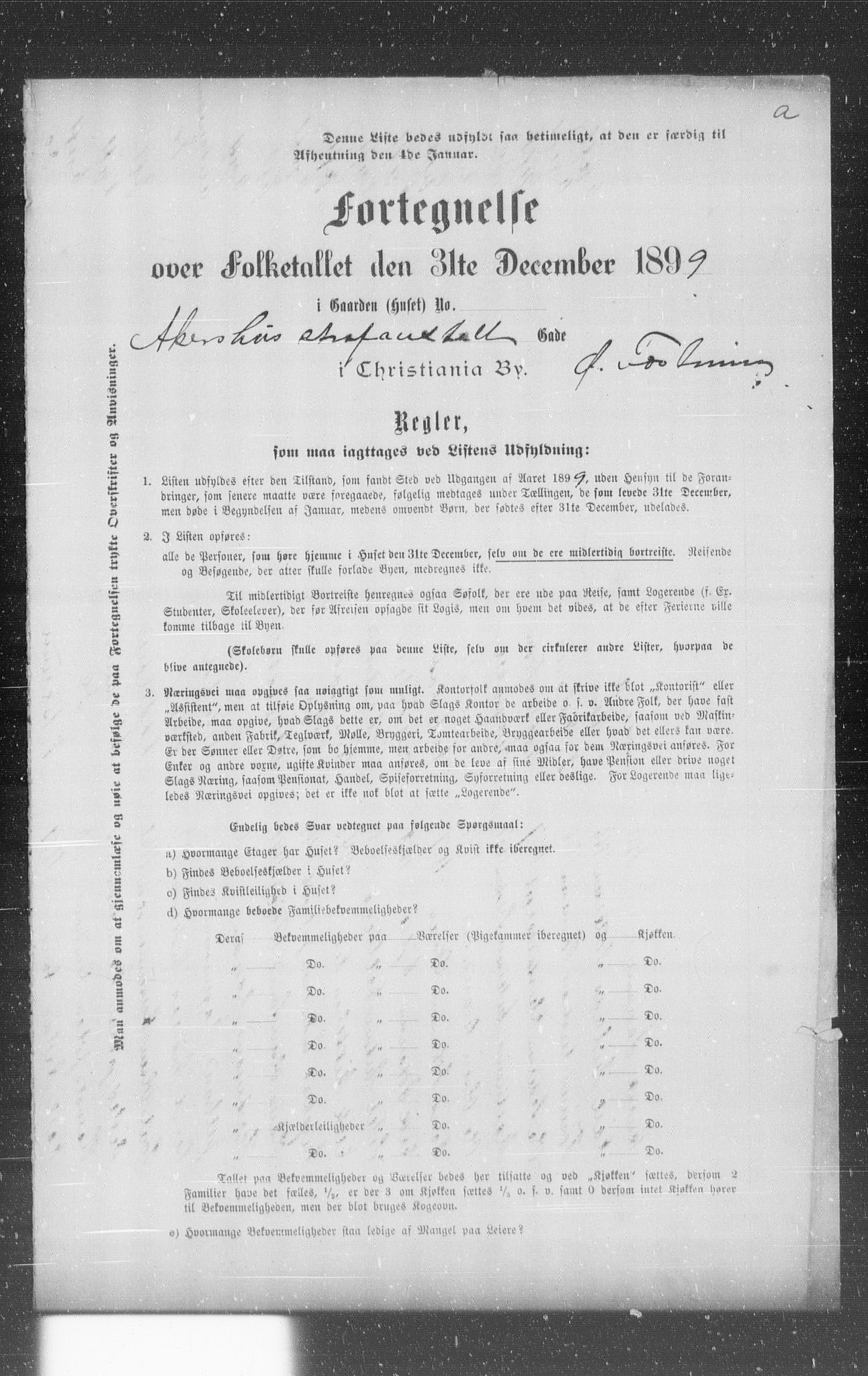 OBA, Municipal Census 1899 for Kristiania, 1899, p. 214