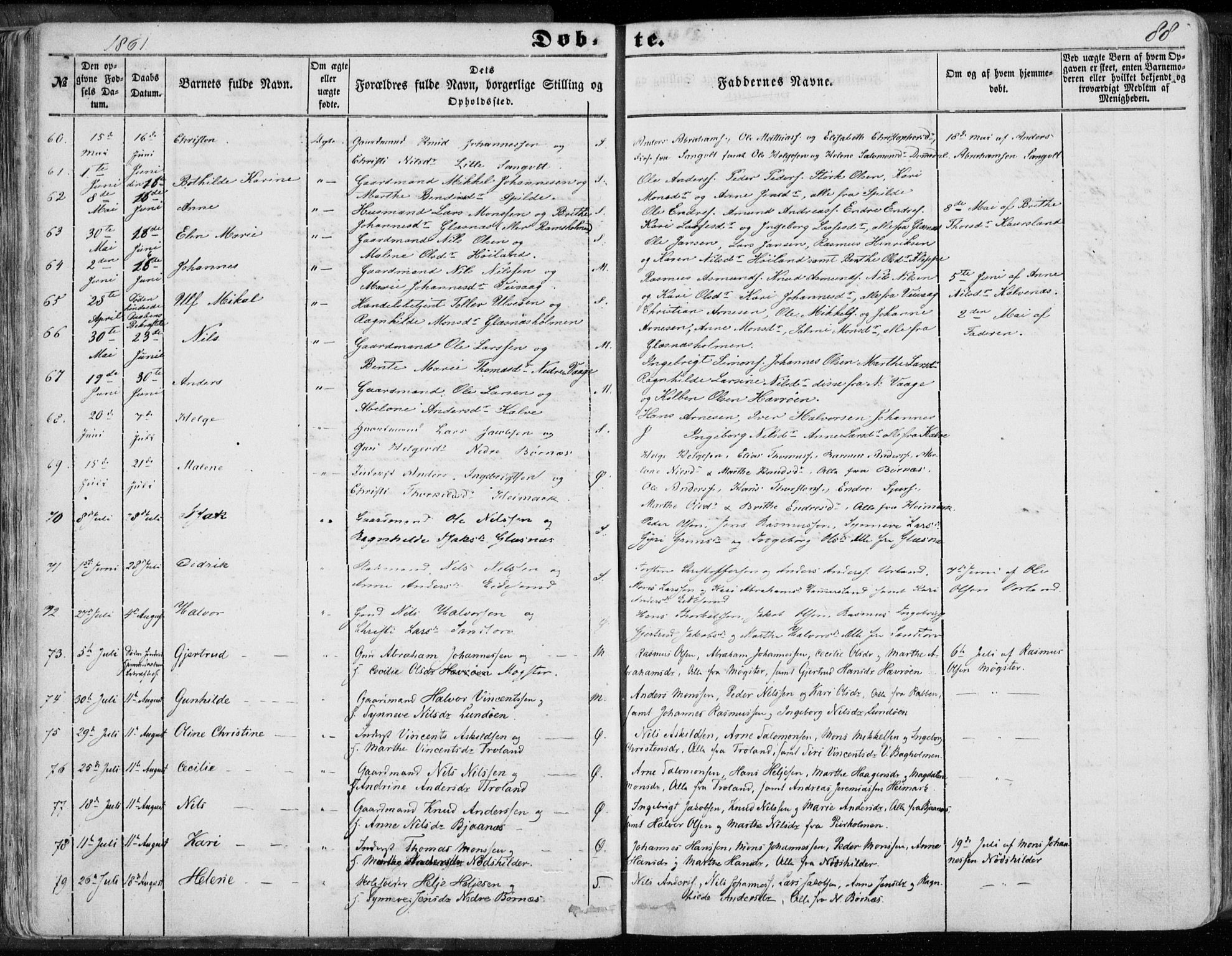 Sund sokneprestembete, AV/SAB-A-99930: Parish register (official) no. A 14, 1850-1866, p. 88