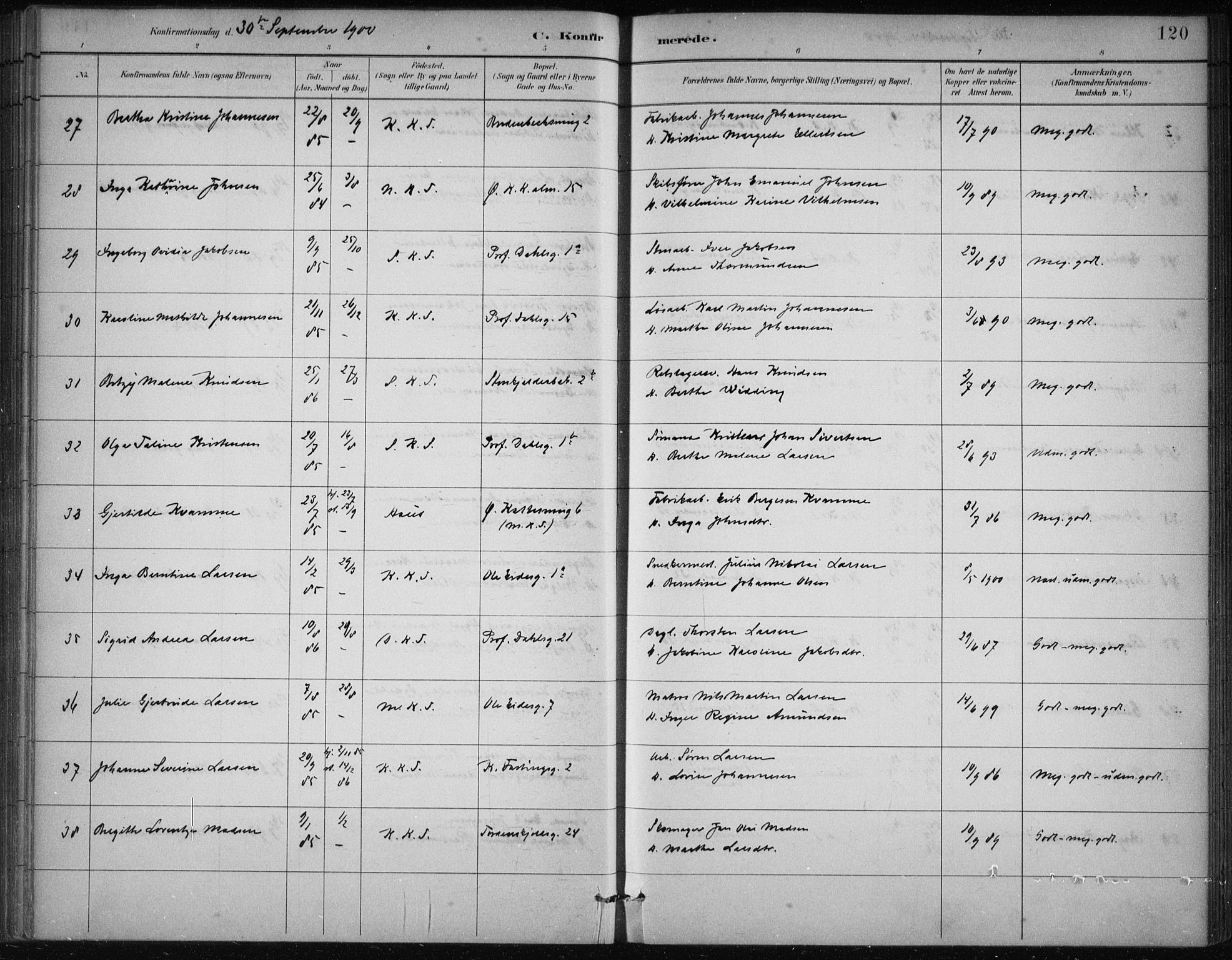 Korskirken sokneprestembete, AV/SAB-A-76101/H/Hab: Parish register (copy) no. C 4, 1893-1905, p. 120