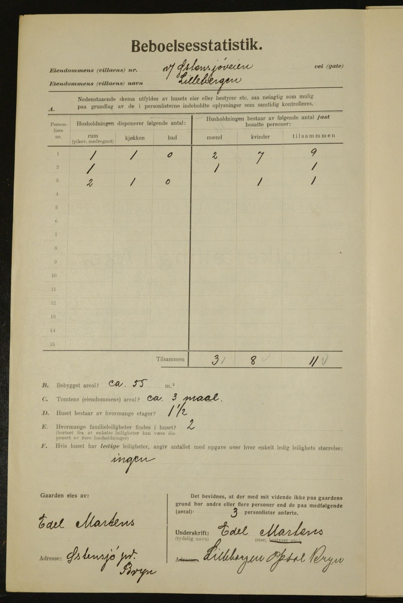 , Municipal Census 1923 for Aker, 1923, p. 29251