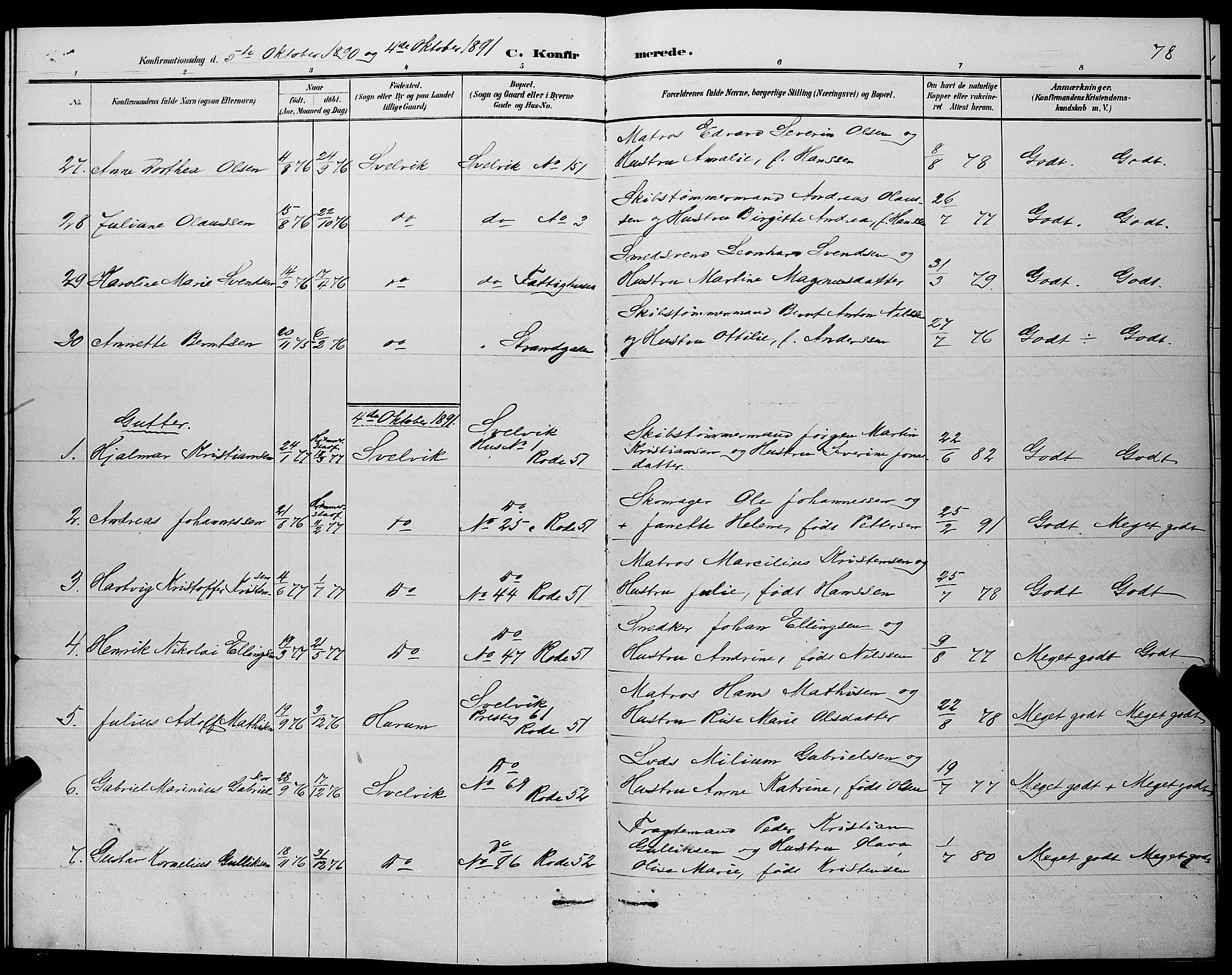 Strømm kirkebøker, AV/SAKO-A-322/G/Gb/L0001: Parish register (copy) no. II 1, 1889-1896, p. 78