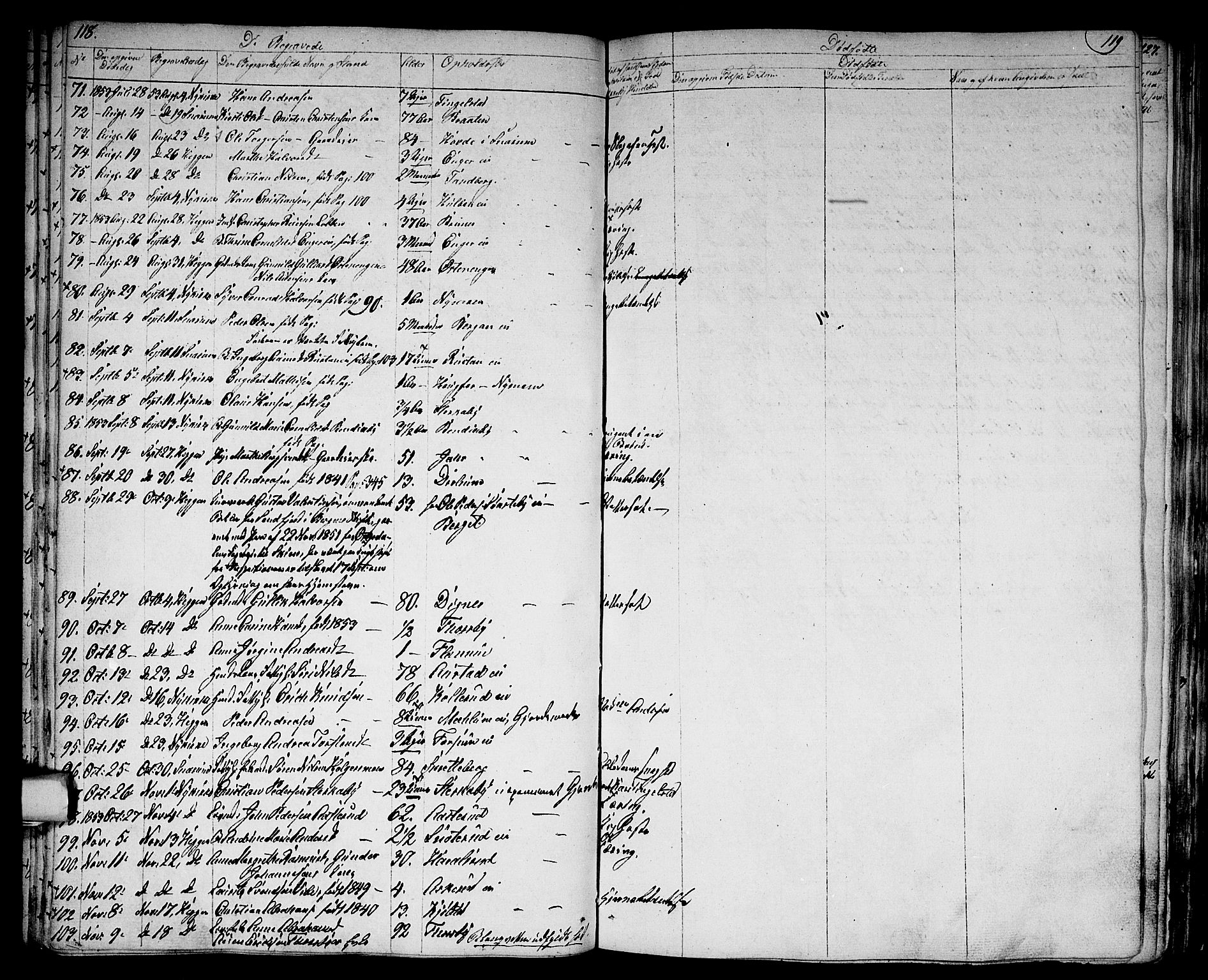 Modum kirkebøker, AV/SAKO-A-234/G/Ga/L0005: Parish register (copy) no. I 5, 1847-1853, p. 118-119