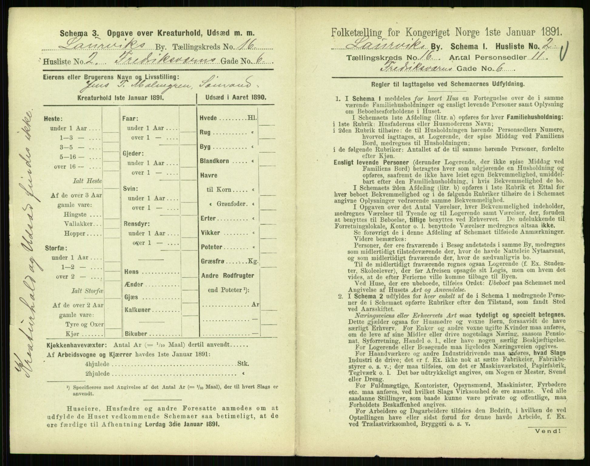 RA, 1891 census for 0707 Larvik, 1891, p. 1753