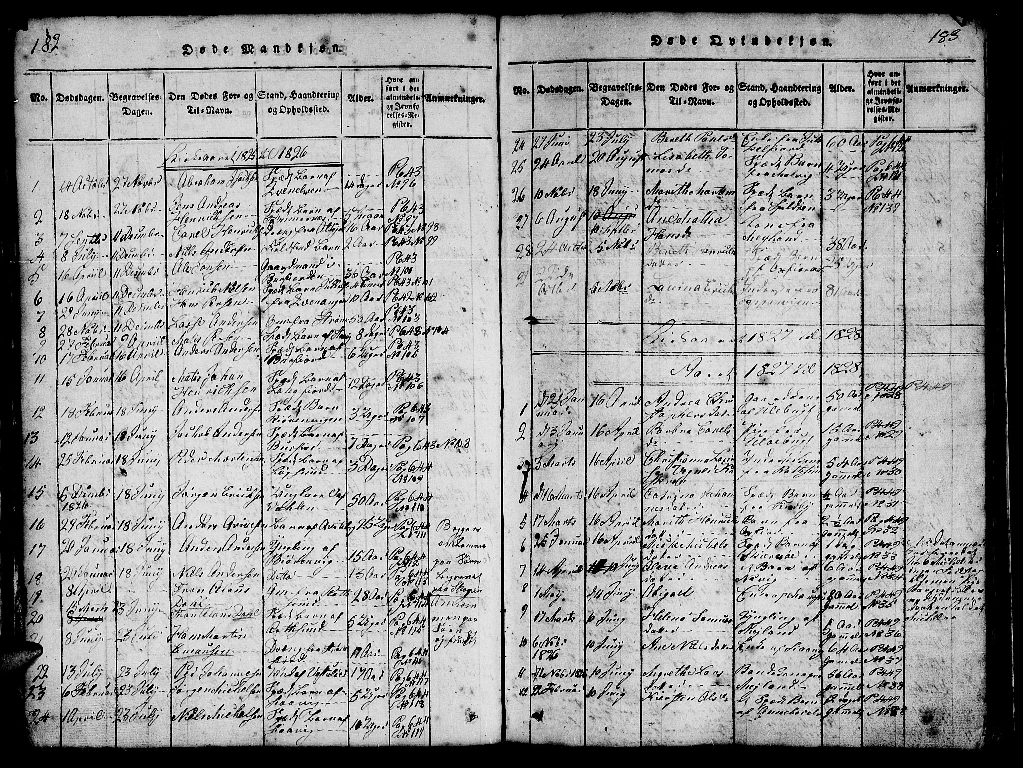 Skjervøy sokneprestkontor, SATØ/S-1300/H/Ha/Hab/L0001klokker: Parish register (copy) no. 1, 1825-1838, p. 182-183
