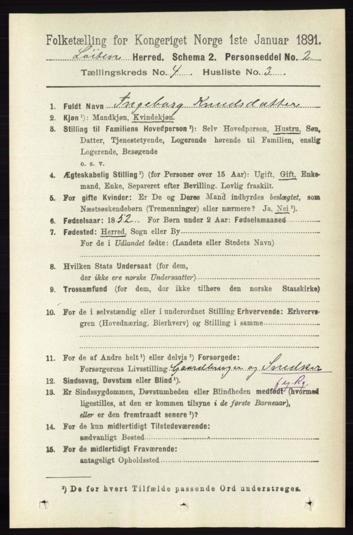 RA, 1891 census for 0415 Løten, 1891, p. 2792