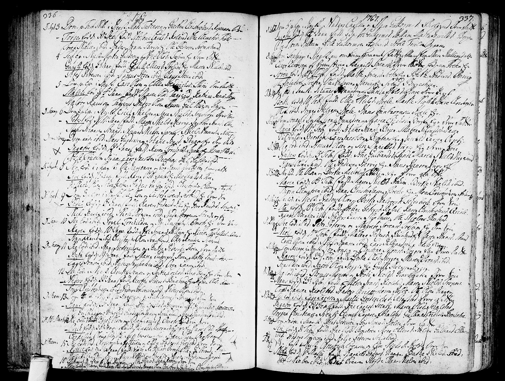 Modum kirkebøker, AV/SAKO-A-234/F/Fa/L0002: Parish register (official) no. 2, 1741-1782, p. 336-337