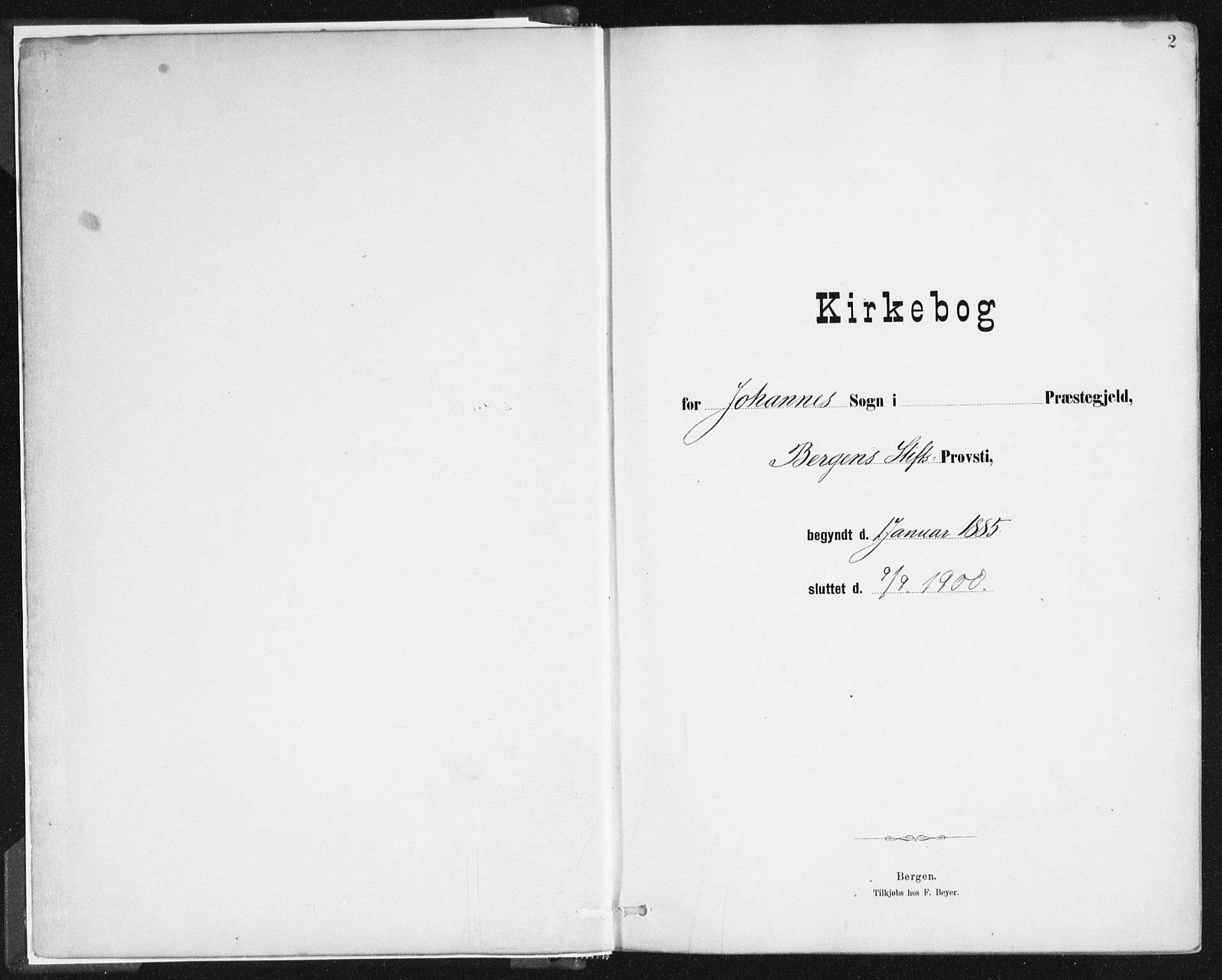Johanneskirken sokneprestembete, SAB/A-76001/H/Haa/L0001: Parish register (official) no. A 1, 1885-1900, p. 2